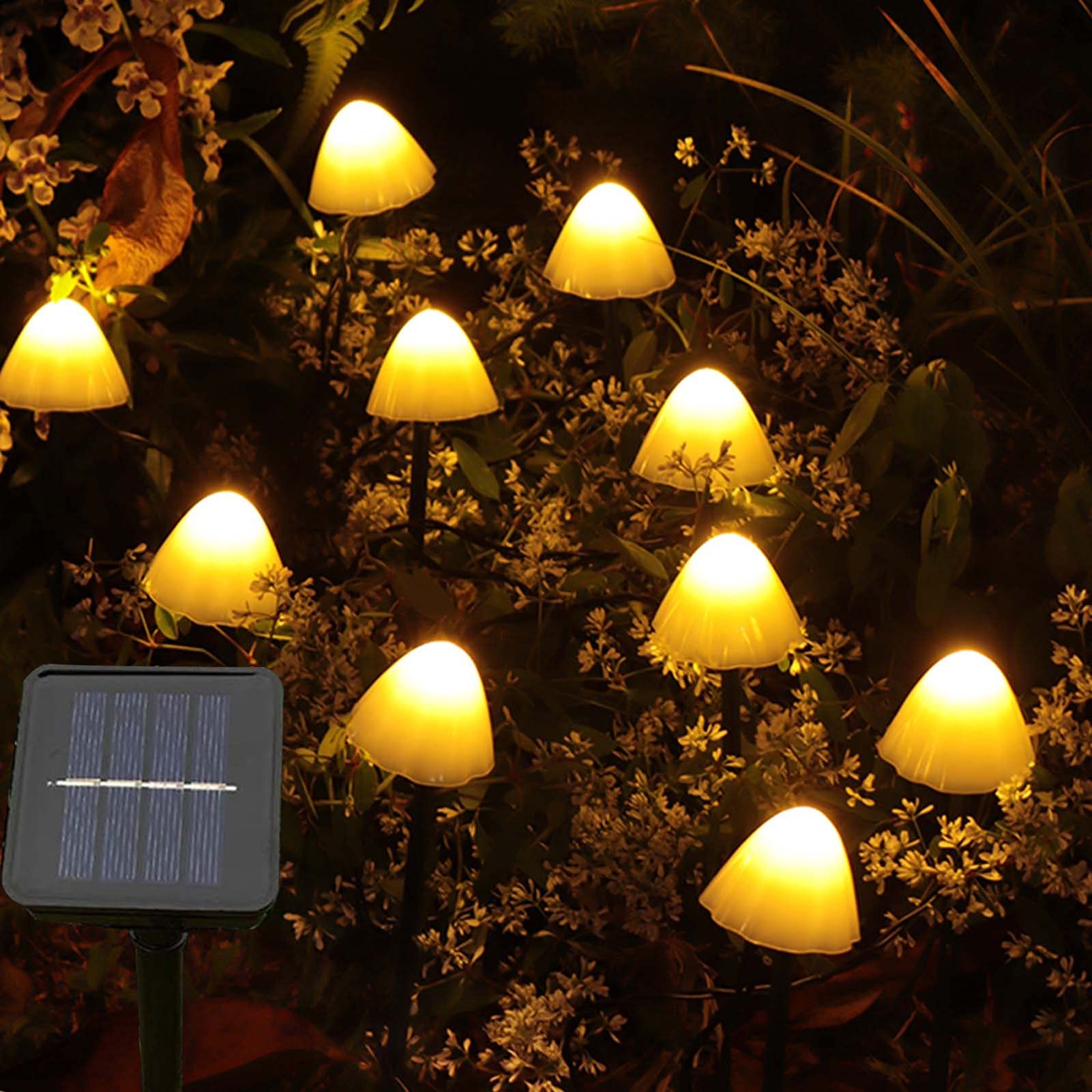 Solar Powered Outdoor String Lights - Waterproof & Dimmable with Remote Control, 8 Lighting Modes, Plug-in Ground Lights for Garden, Patio, Christmas, Halloween, Wedding Decor & Party Lighting | Perfect for Backyard, Yard, Pathway & Landscape Illumination