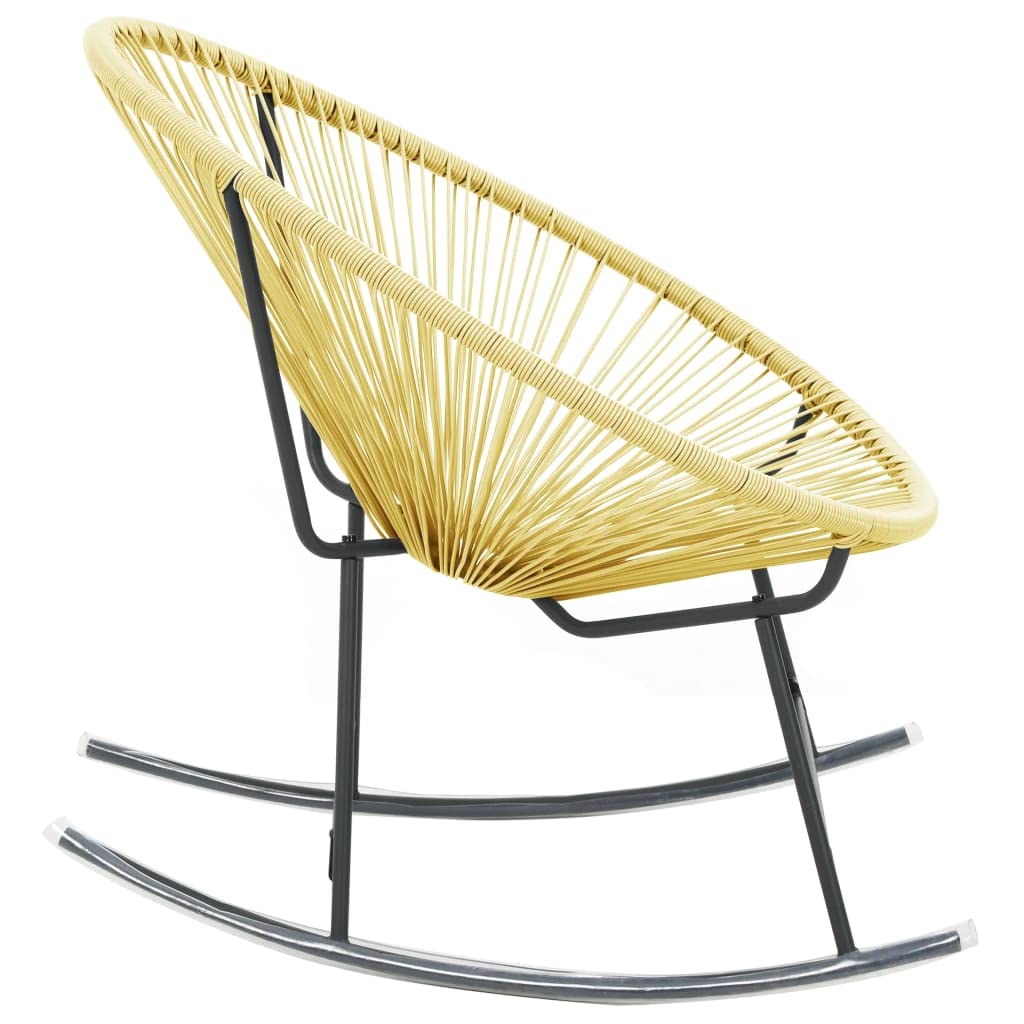 vidaXL Outdoor Acapulco Chair - Beige Poly Rattan Patio Furniture - Weatherproof, Durable & Easy to Clean - Perfect for Poolside, Garden or Backyard Relaxation
