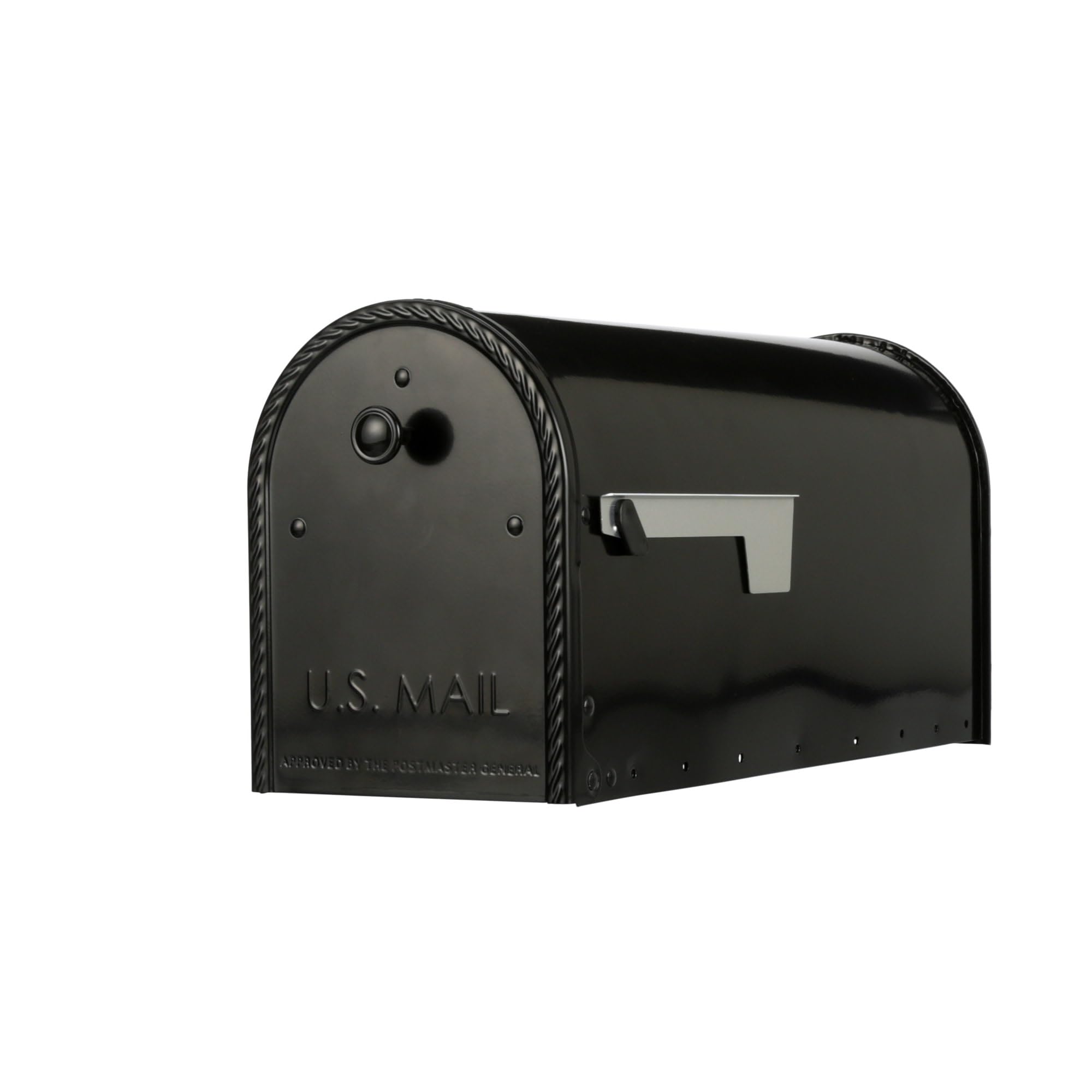 Edwards Galvanized Steel Post Mount Mailbox - Large Capacity Black Outdoor Mailbox (EM160BAM) | USPS Approved Code B | Durable Weatherproof Design for Homes, Farms & Rural Areas