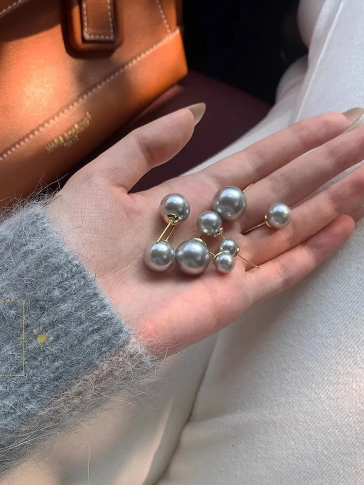 ALA Rising | Elegant Gray Pearl Earrings for Women - Unique Fashion Jewelry for Office & Party Wear - Perfect Gift for Her