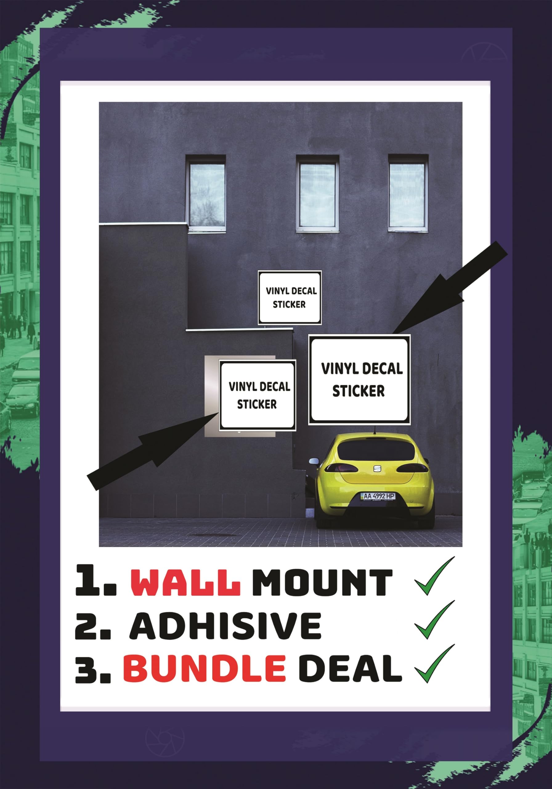 Safety & Warning Vinyl Stickers Bundle - 3 Pack (10