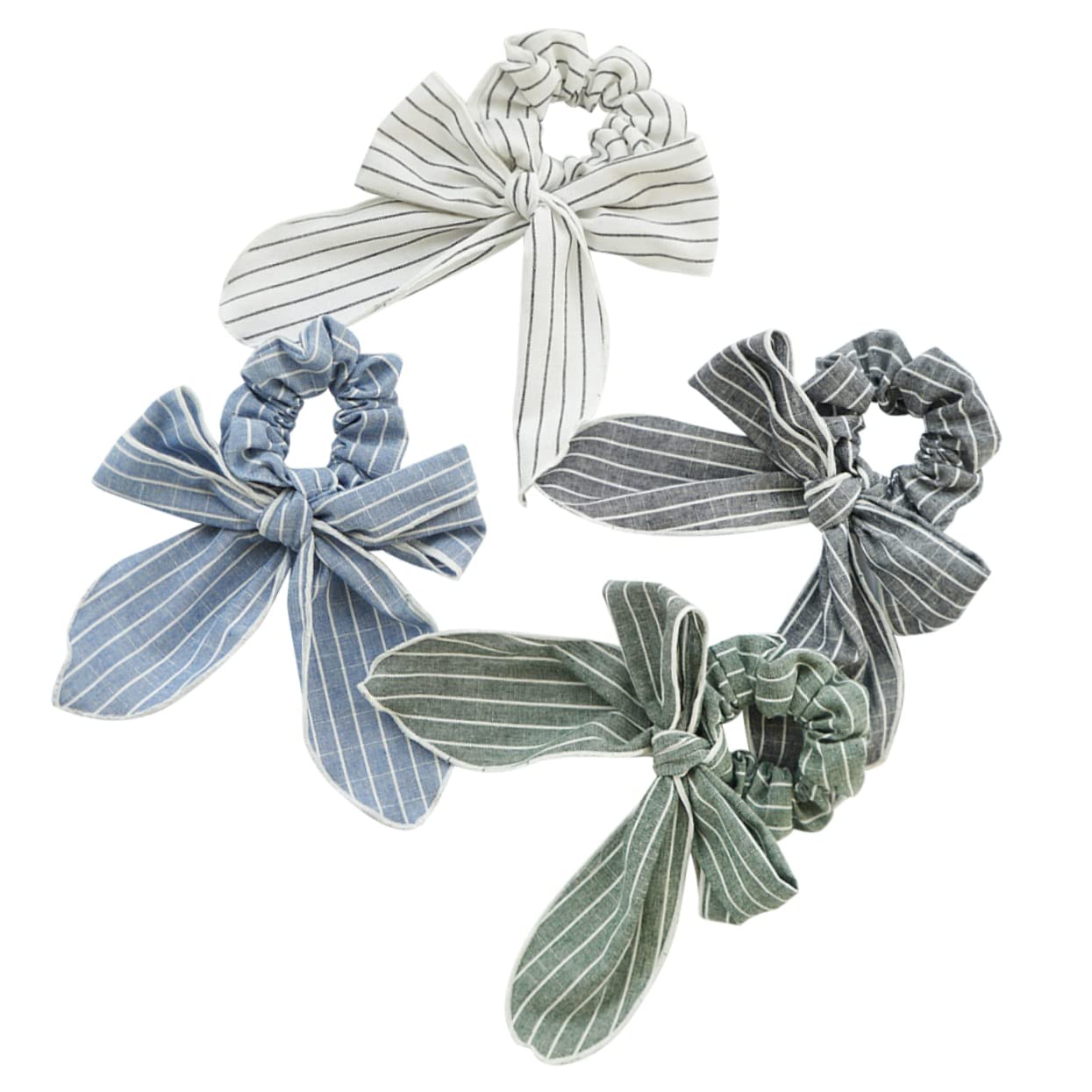 FOMIYES Fashion Hair Bands Set - 4pcs Striped Bowknot Hair Ties, Scrunchies & Ponytail Holders for Women & Girls | Perfect for School, Work, Parties & Everyday Styling