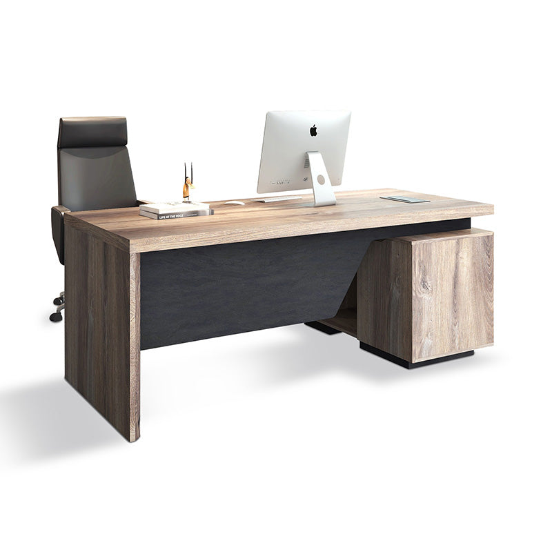 BALDER Executive Desk with Left Return 1.8M-2.0M - Warm Oak & Black Finish - Premium Office Furniture for Home & Business Workspaces