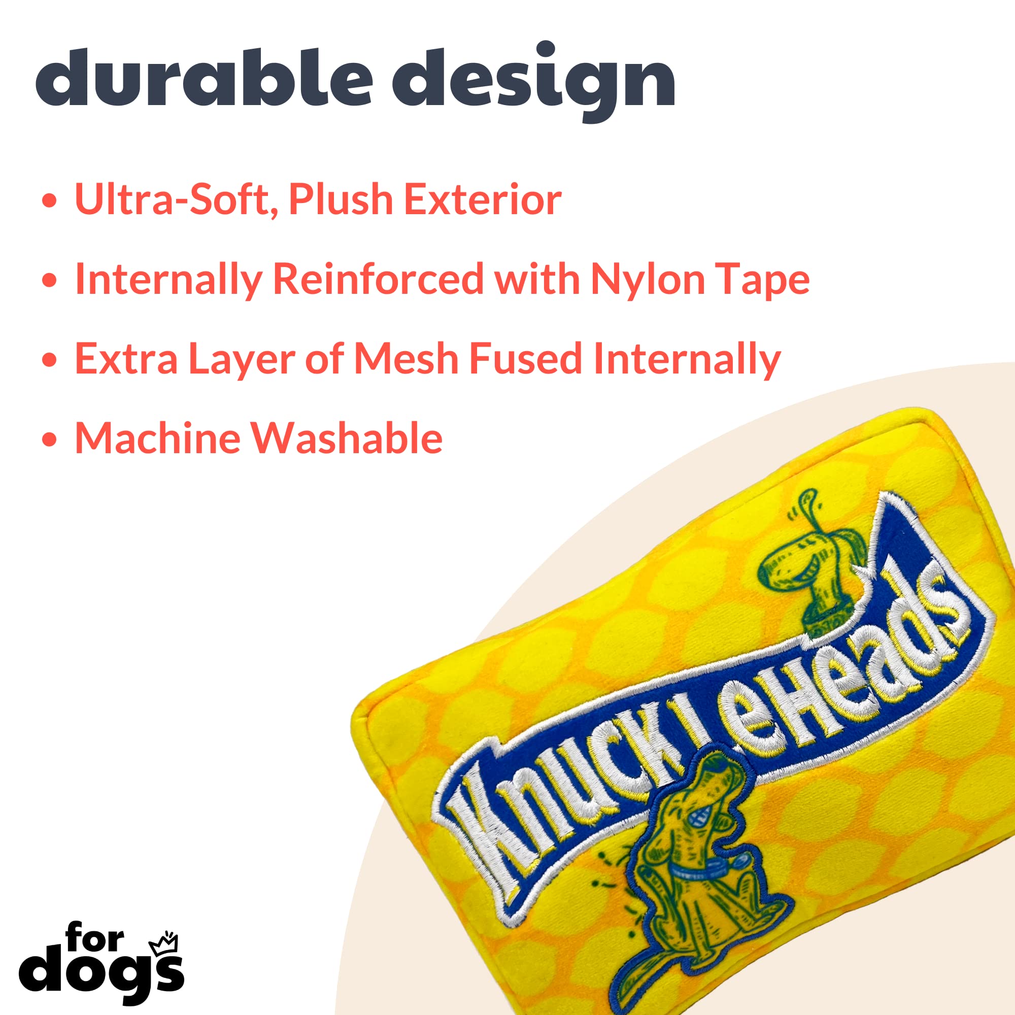 Huxley & Kent Knuckleheads Large Halloween Candy Squeaky Dog Toy - Funny, Durable & Safe Chew Toy with Squeaker for Medium to Big Dogs - Perfect Gift for Playtime, Training & Holiday Fun