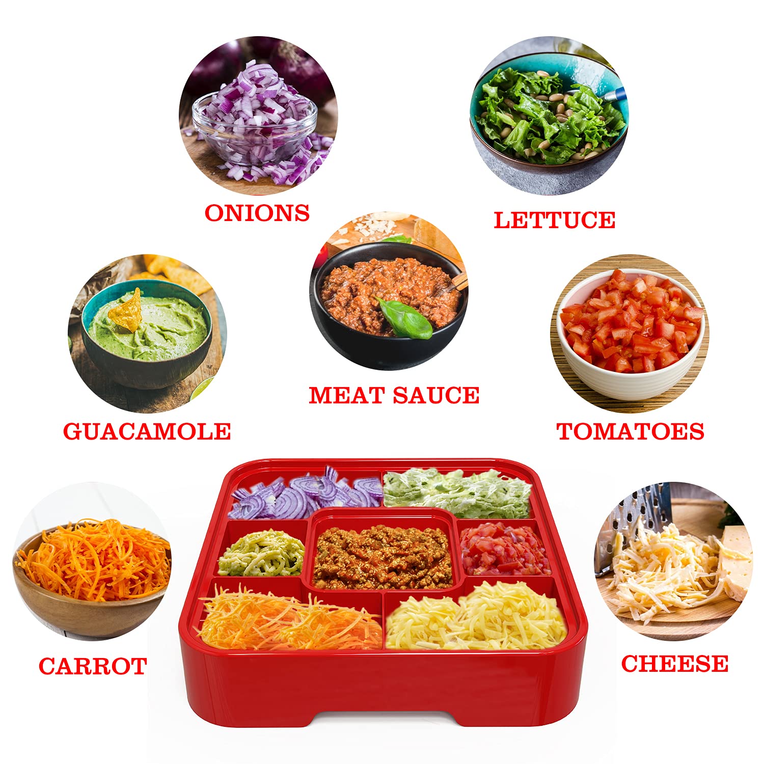 Taco Holder Stand Set - 4 Pack Stackable Taco Holders for Nachos & Tortillas | Perfect for Taco Tuesday Parties & Family Taco Nights | Durable Taco Bar Serving Platter for Entertaining & Gatherings