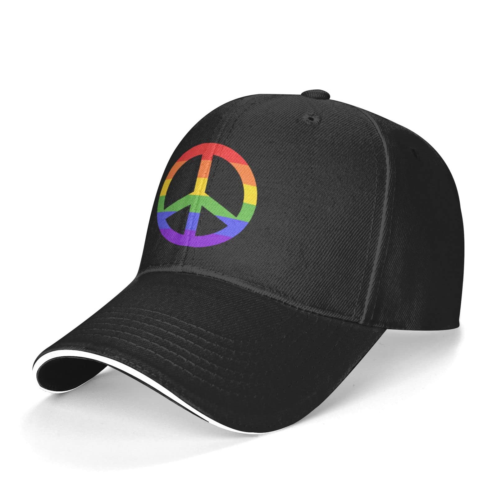 Rainbow Peace Sign Baseball Cap - Adjustable Stylish Unisex Dad Hat & Trucker Hat for Men Women - Perfect for Outdoor Activities, Music Festivals & Casual Wear