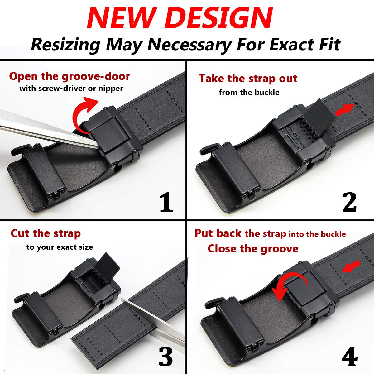DOOPAI Men's Ratchet Dress Belt - 1 3/8