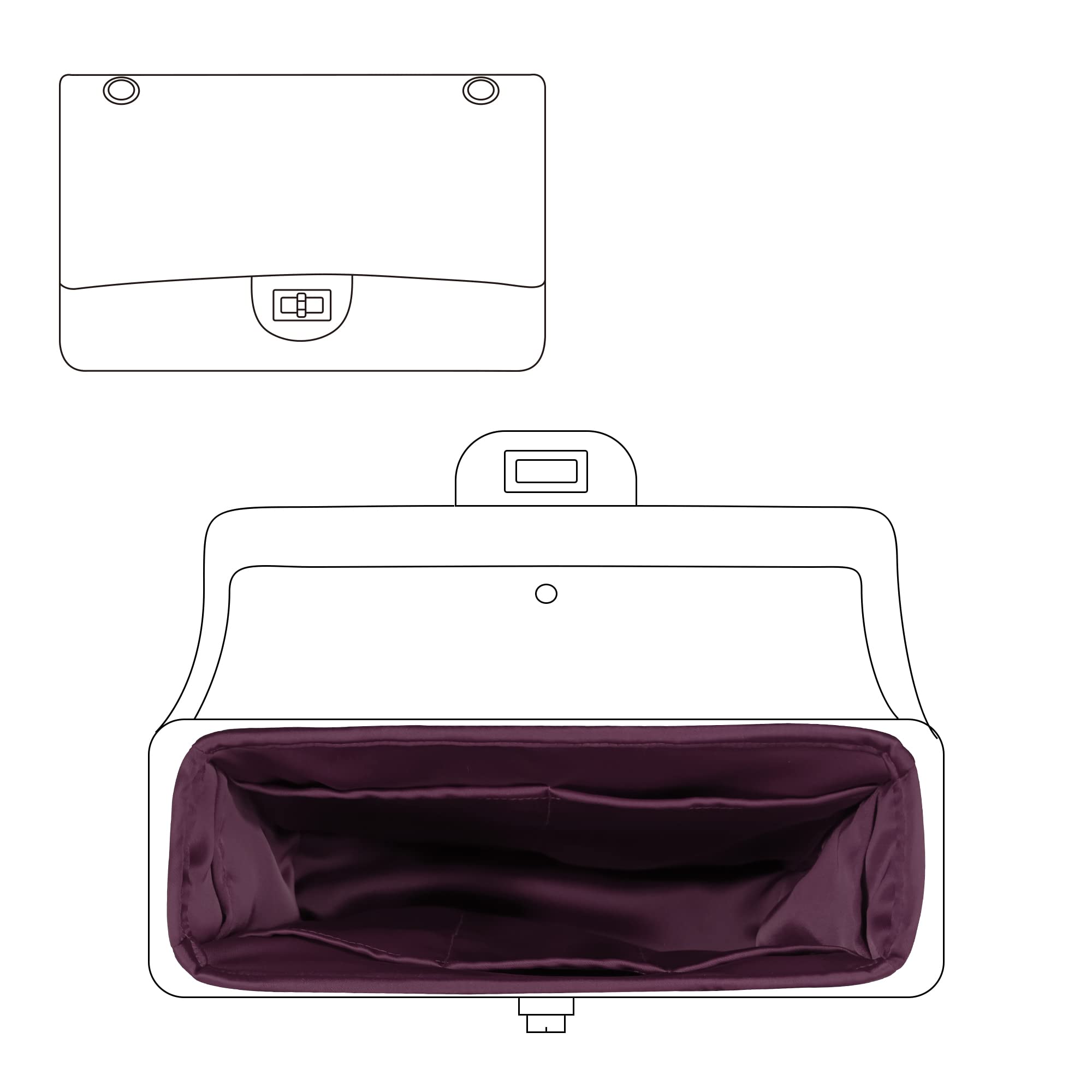 DGAZ Silky Purse Organizer Insert for Chanel 2.55 Bags - Luxury Handbag & Tote Organizer with Multiple Pockets (Fuchsia, 2.55 Maxi 31) | Perfect for Travel, Work & Everyday Use to Keep Essentials Organized