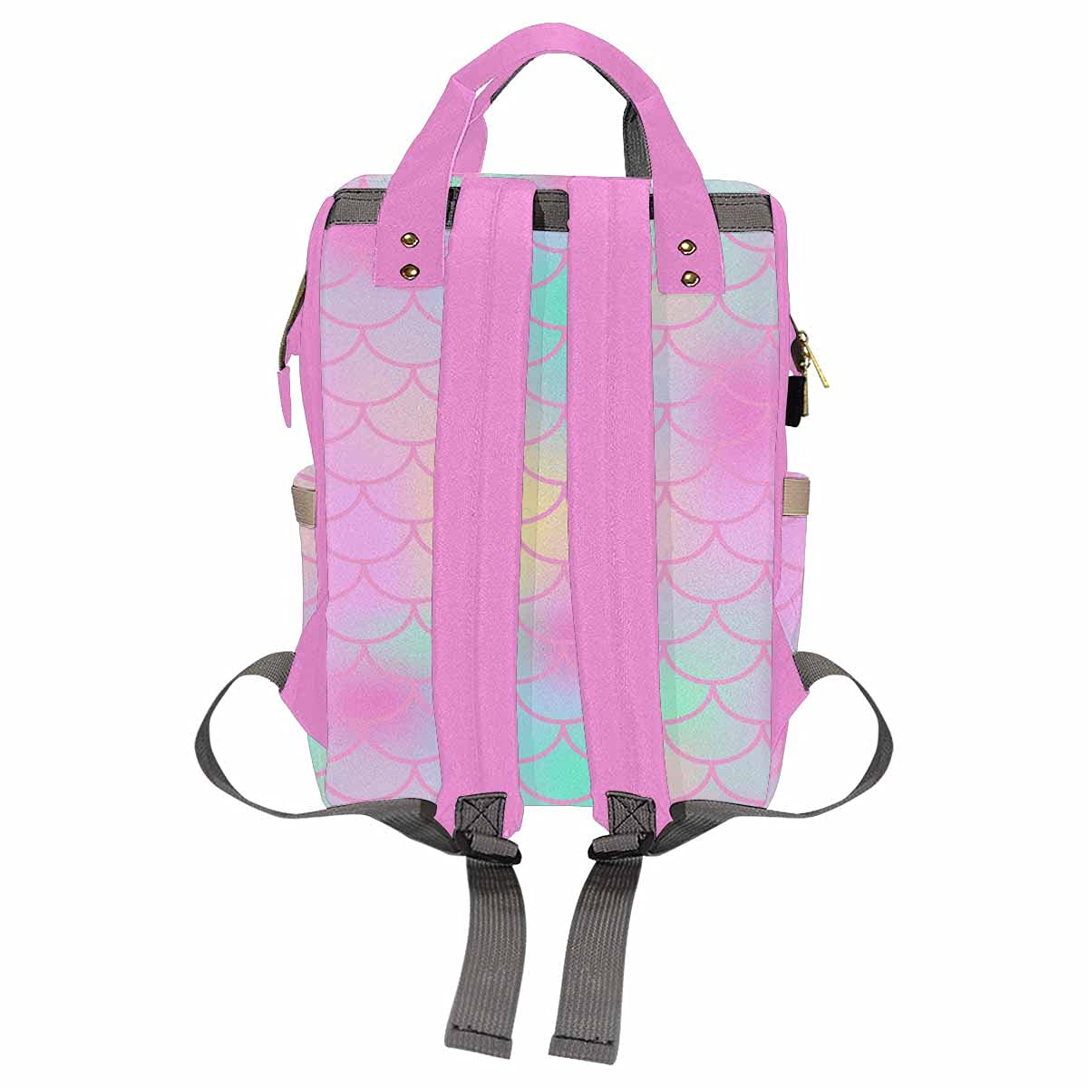Custom Personalized Diaper Backpack for Moms - Waterproof Baby Bag with Fish Scale & Anchor Design, Multi-Function Travel Daypack for Nursing, Baby Girl & Boy Essentials - Perfect Gift for New Mothers (Ideal for Daycare, Travel & On-the-Go Parenting)