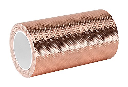 3M 1245 Embossed Copper Foil Tape – 2.5 Inch x 54 Feet Conductive EMI Shielding Tape with Pressure-Sensitive Acrylic Adhesive for Electrical Grounding, HVAC, RF Shielding & DIY Electronics Projects