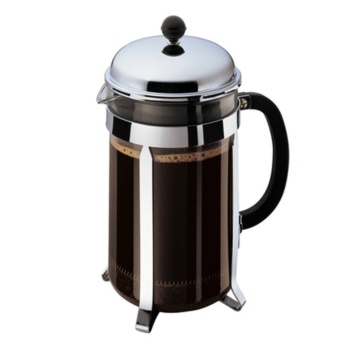 Bodum 51oz Chambord French Press Coffee Maker - Heat Resistant Borosilicate Glass & Stainless Steel - Perfect for Home, Office & Camping Coffee Brewing - Made in Portugal