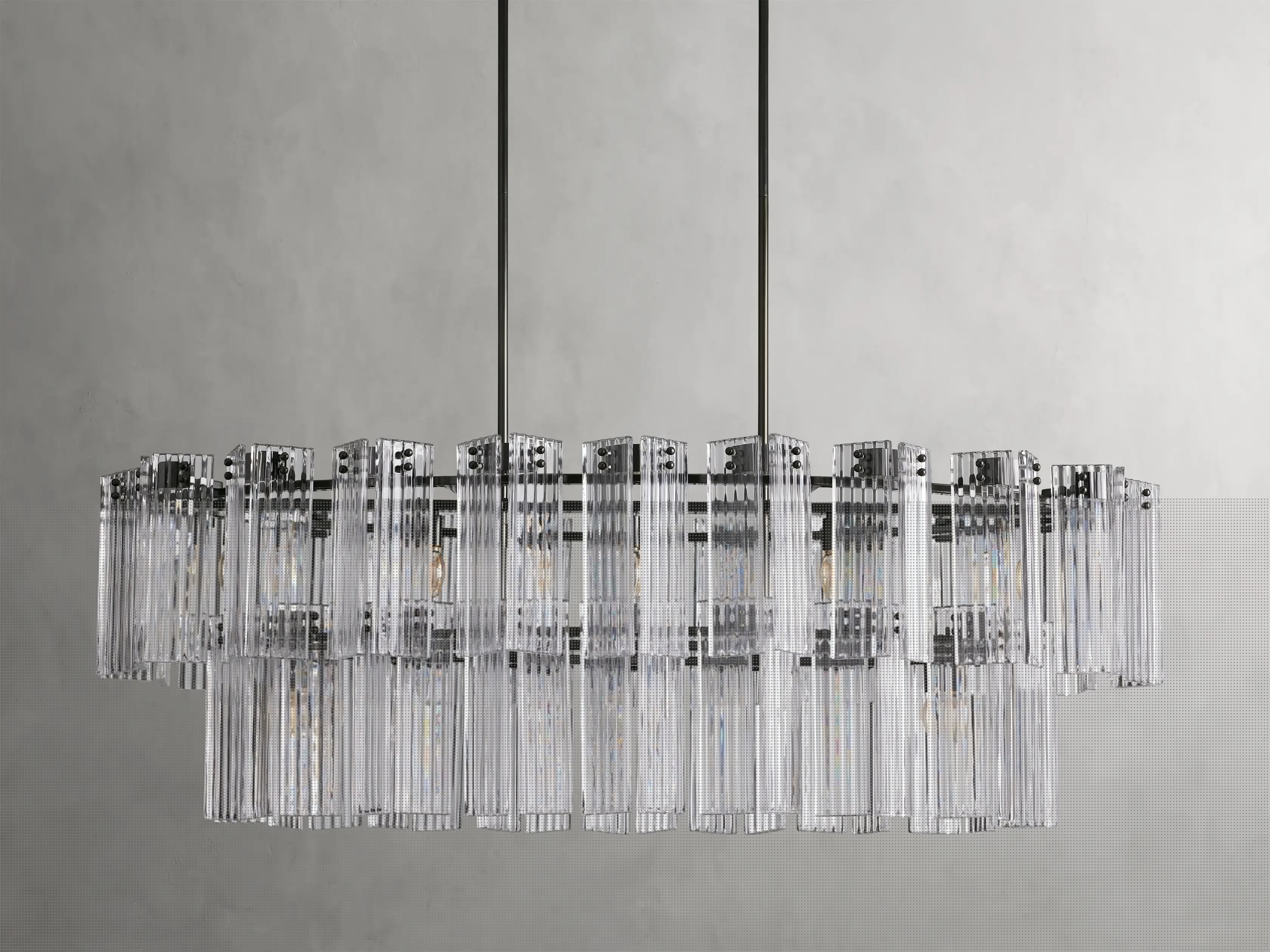 Delsie Oval Chandelier 51'' 63'' 72'' - Modern Crystal Ceiling Light Fixture for Dining Room, Living Room & Bedroom Lighting