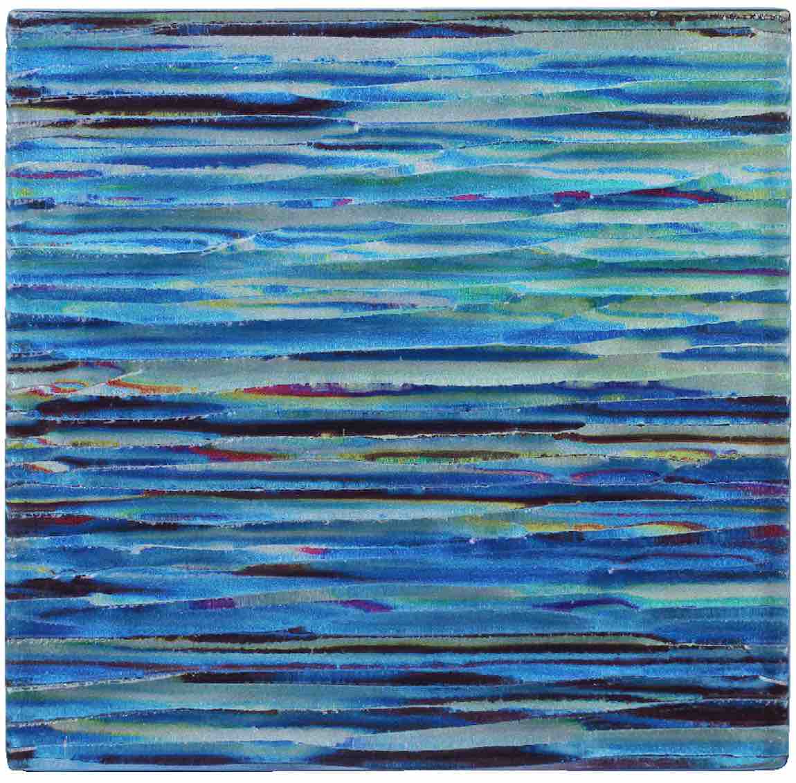 6x6 Glass Pool Tile with Wave Design - Perfect for Swimming Pools, Spas, and Coastal-Themed Backyard Renovations