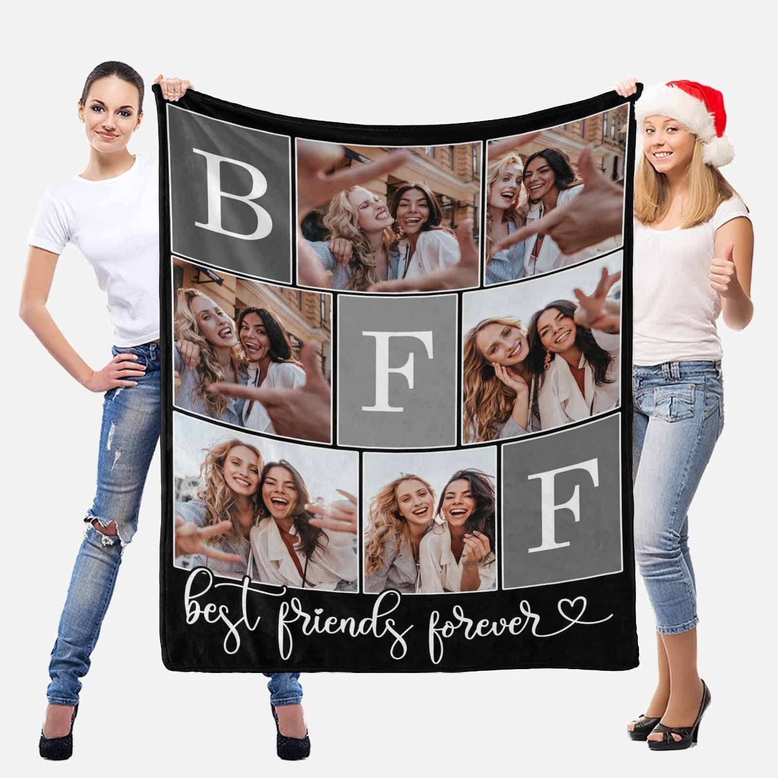 Best Friend Forever Gift Blanket - 60x80 Inch Soft Throw Blanket for Women, Girls, BFF, Sisters, Friendship Gifts for Birthday, Christmas, Home, Bed, Sofa, Camping, Movie Nights