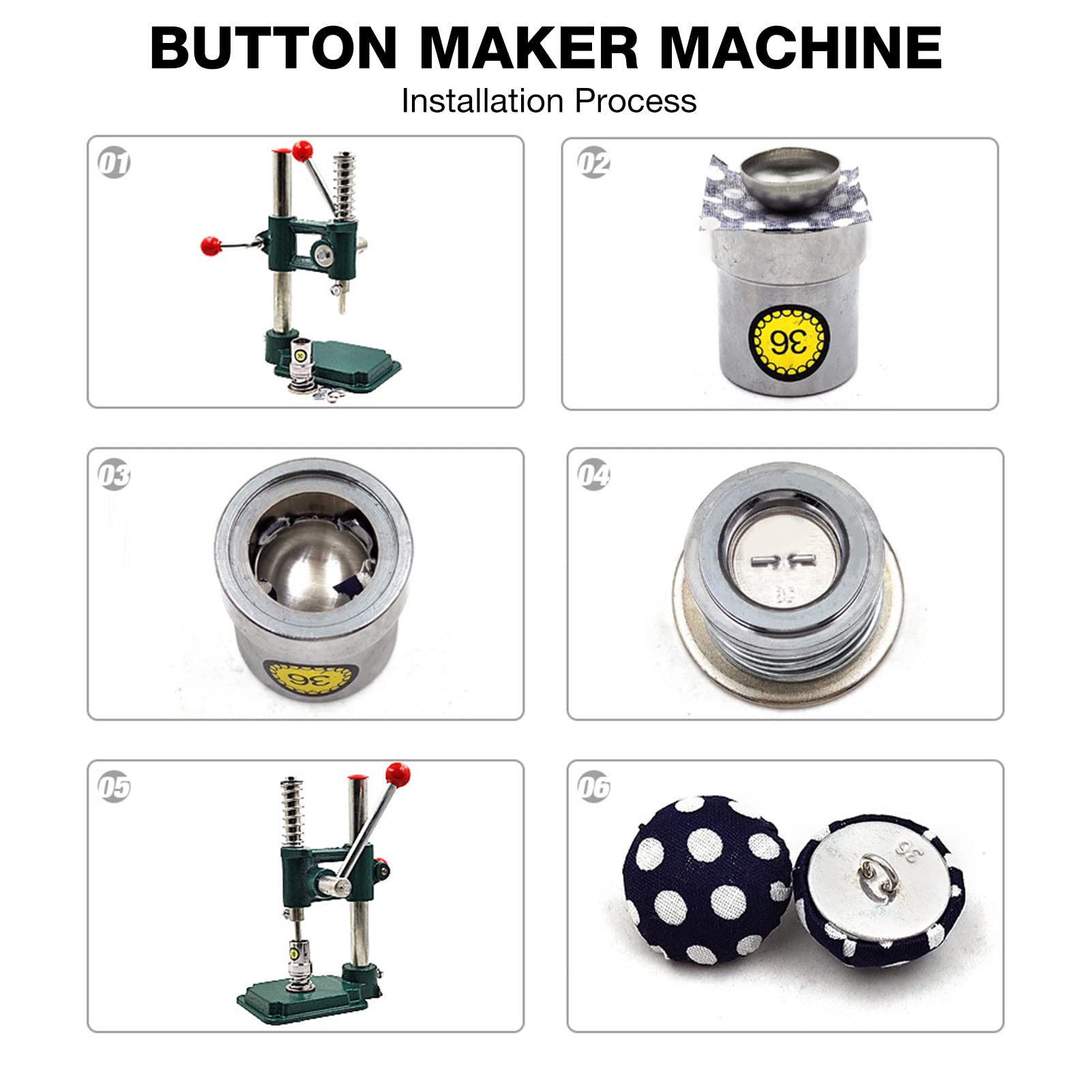 Round Button Mold - Fabric Covered Button Press Tool for Hand Press Machine (32L) - Perfect for DIY Crafts, Sewing Projects & Clothing Accessories
