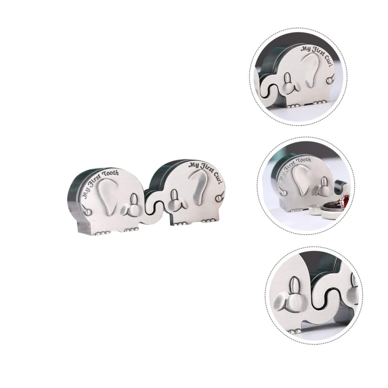 ULDIGI Zinc Alloy Elephant Baby Teeth Keepsake Box - First Tooth Storage for Kids, Baby Tooth Holder & Memory Box - Perfect for First Tooth Loss, Milestone Preservation & Nursery Decor
