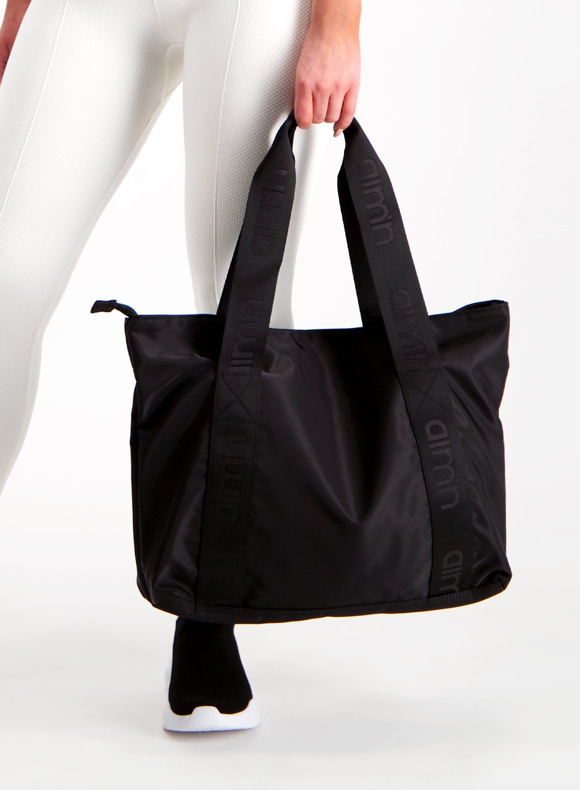 Stylish Black Tote Bag for Women - Large Durable Canvas Shopper with Long Handles - Perfect for Work, Travel, Beach & Everyday Use