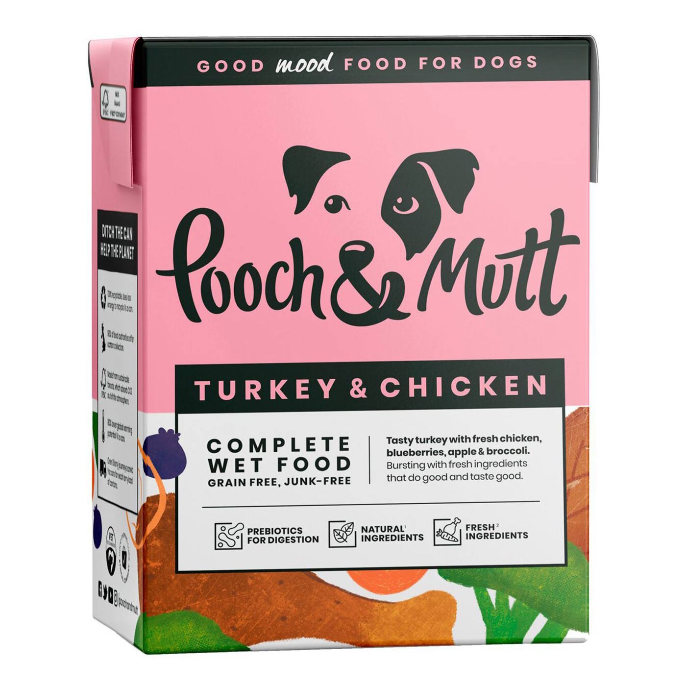 Pooch & Mutt Turkey & Chicken Dog Food - Grain Free, Hypoallergenic Dry Dog Food (12 Pack) - Perfect for Sensitive Stomachs & Allergies, Ideal for Adult Dogs Daily Meals