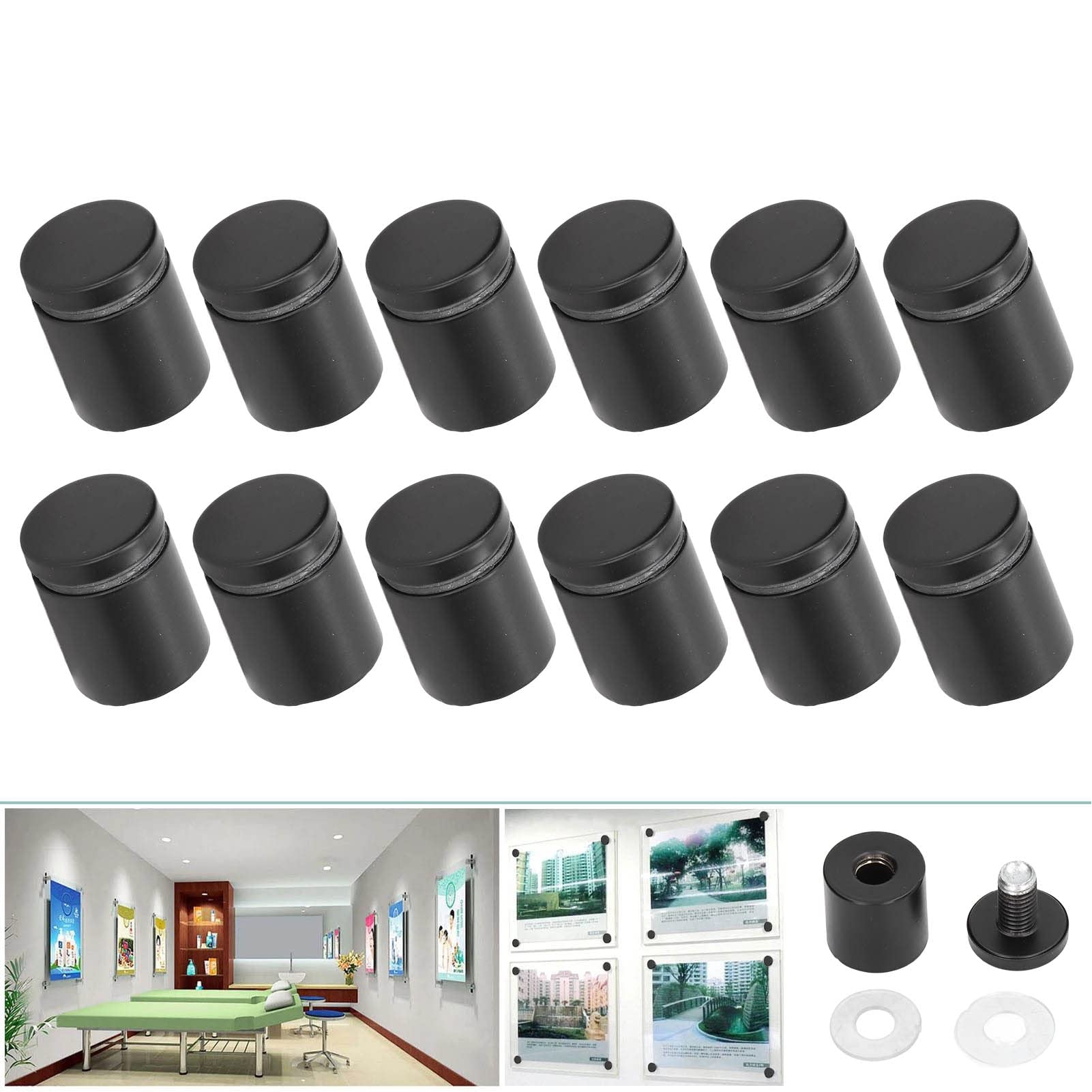 12PCS Advertising Nails - Heavy Duty Aluminum Stability Wall Standoffs for Signage, Posters & Displays | Perfect for Retail Stores, Trade Shows & Outdoor Advertising