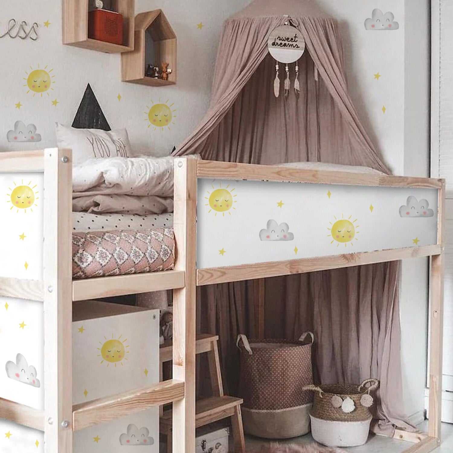 Sun Wall Stickers - Easy to Apply & Remove Wall Decals for Home Decor - Perfect for Kids Rooms, Living Rooms & Nursery Wall Art