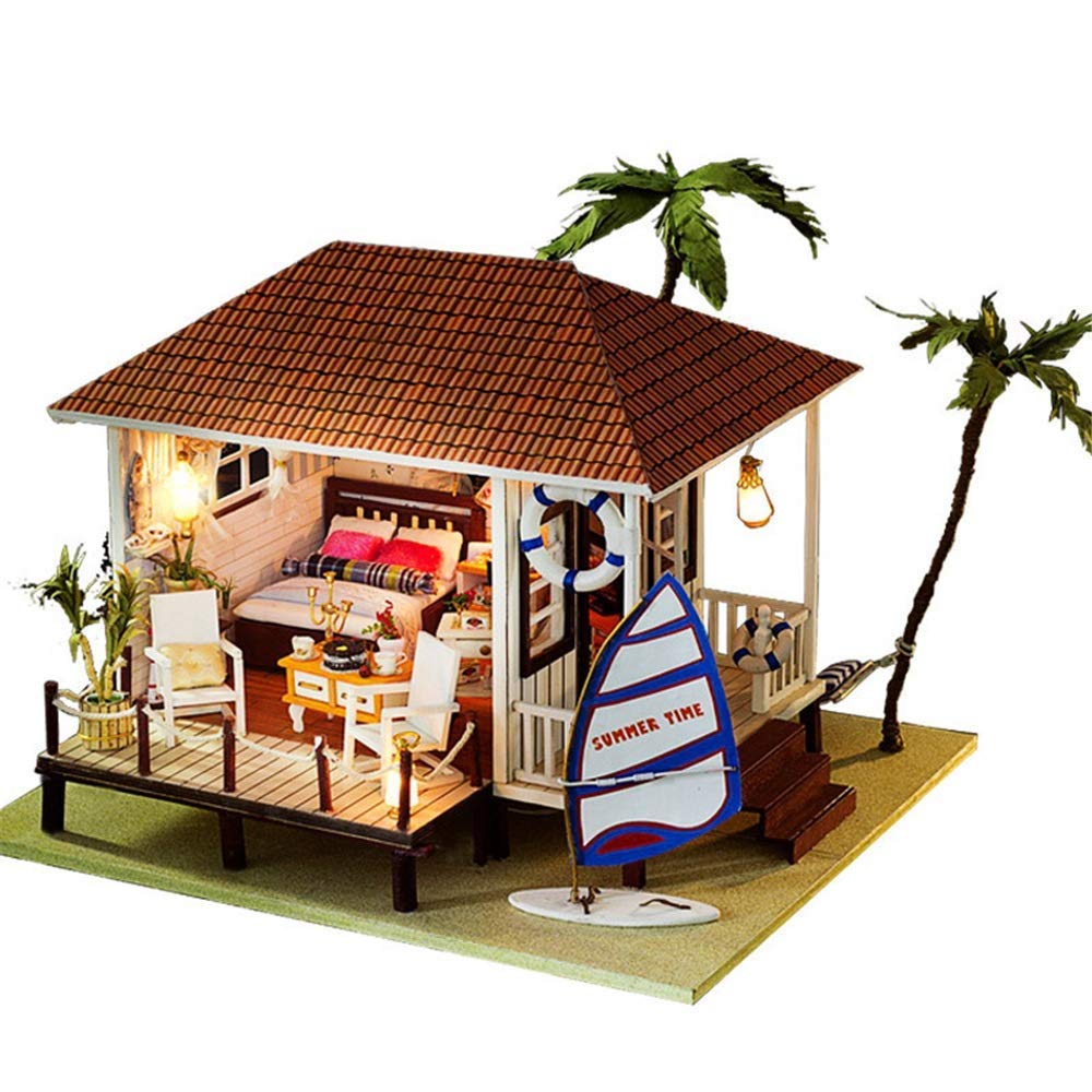 3D DIY Miniature Dollhouse Kit with LED Lights & Dust Cover - Creative Puzzle Challenge Gift Set for Women & Girls | Perfect for Home Decor, Collectors & Craft Enthusiasts