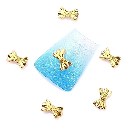 EnForten 10pcs Punk Bow Tie 3D Metal Nail Charms - Alloy Nail Art Beads & Tips for Manicure Designs | DIY Nail Decorations for Parties, Weddings & Special Occasions