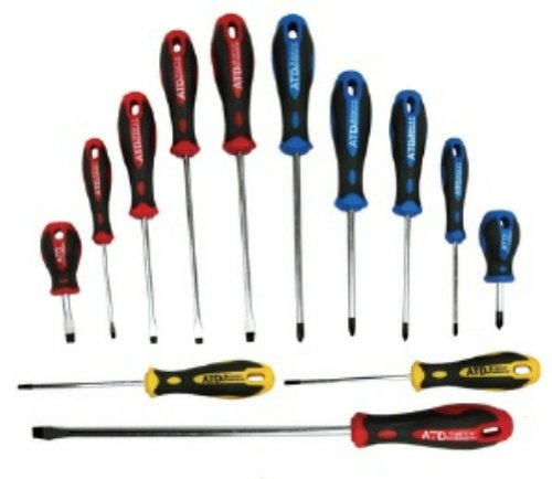 Premium 13-Piece Screwdriver Set - Advanced Tool Design ATD-6255 for Home Repair, Electronics & Automotive Maintenance | Durable Professional Hand Tools
