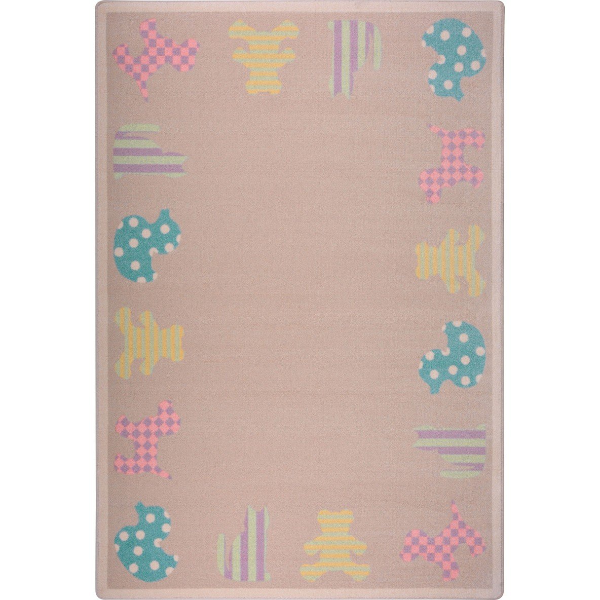 Joy Carpets Kid Essentials Frisky Friends Play Rug for Infants & Toddlers - 3'10