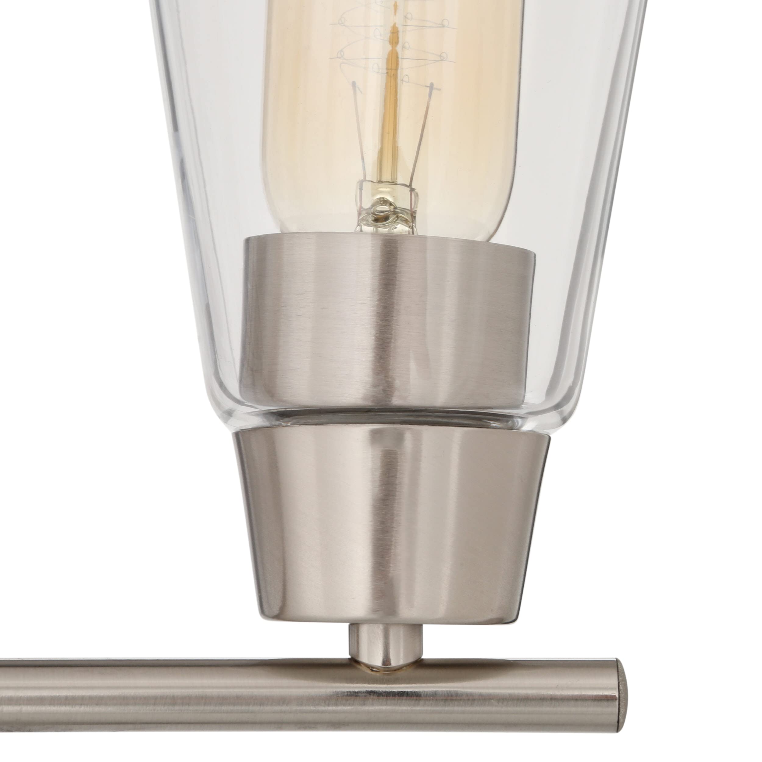 Designers Fountain Echo 3-Light Bathroom Vanity Lighting Fixture in Satin Platinum (87803-SP) - Perfect for Modern Bathroom, Powder Room, and Master Suite Decor