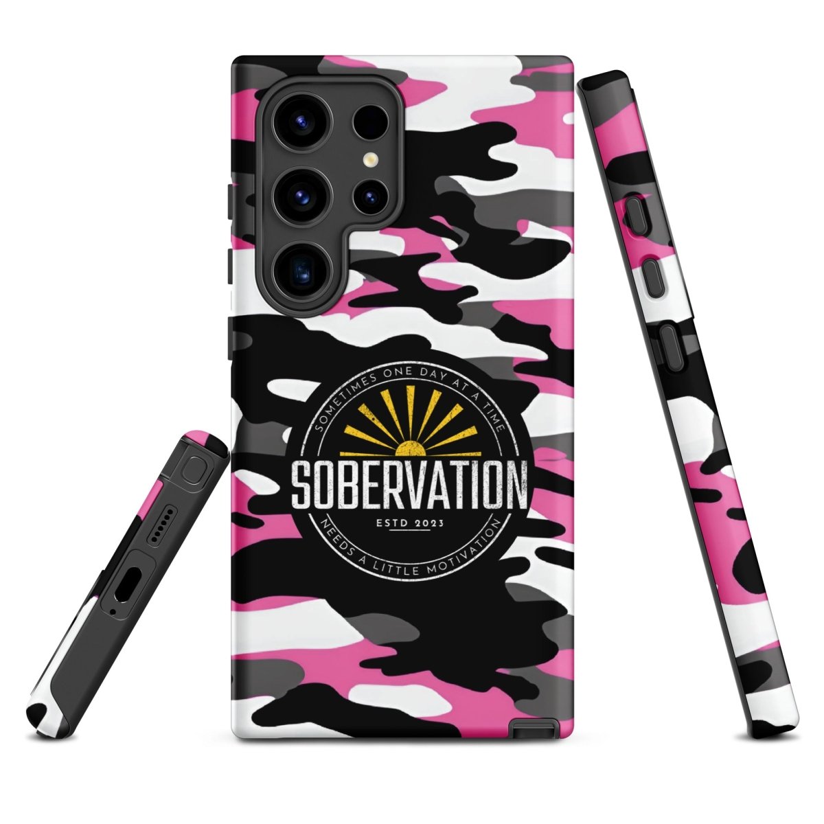 Sobervation Pink Camo iPhone Case - Durable Protective Cover for iPhone [6/7/8/X/11/12/13/14/15] - Motivational Sobriety Support - Perfect for Recovery Meetings & Daily Inspiration