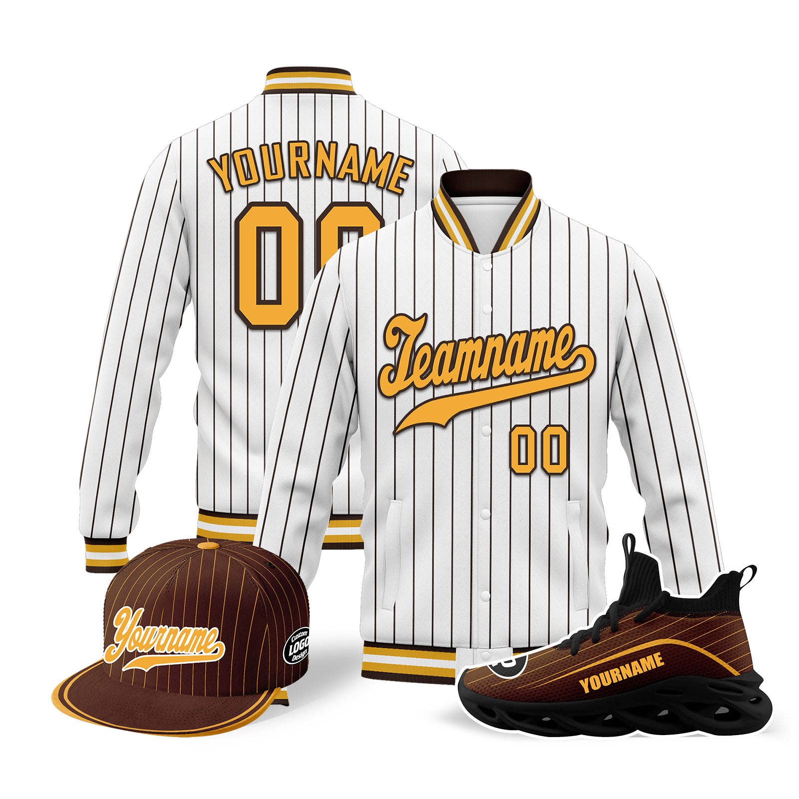 Custom Personalized Jacket, Shoes & Hat Combo Set for Men & Women - MaxSoul Fashion Outfit Bundle D020239 - Perfect for Streetwear, Casual Wear & Gift Giving