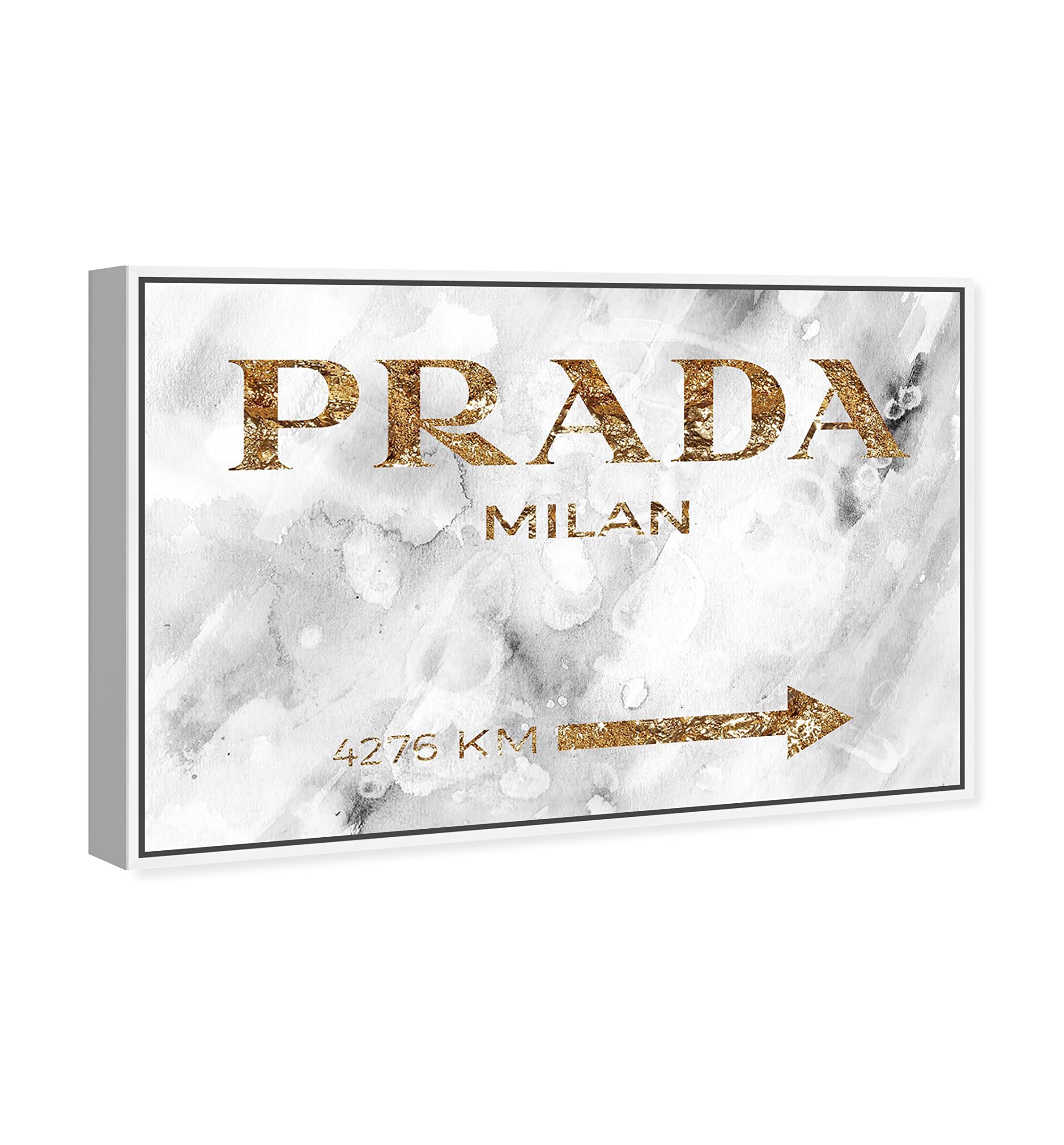 Oliver Gal Artist Co. Contemporary 16x24 Inch Milan Gold Framed Canvas Wall Art - Elegant Home Decor for Living Room, Bedroom & Office