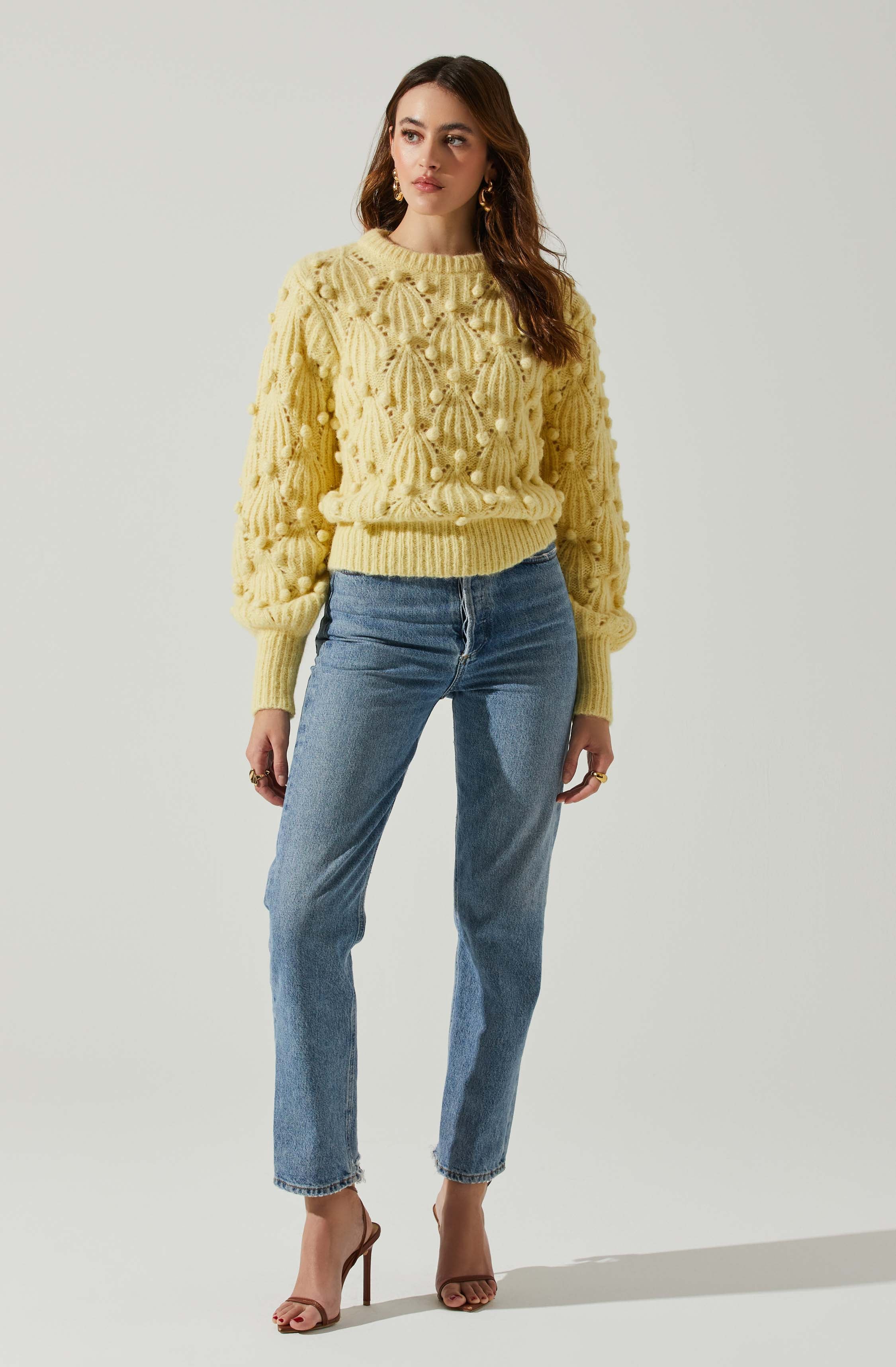 Lexi Women's Pom Pom Embellished Knit Sweater - Cozy Winter Pullover for Casual Outings & Holiday Parties