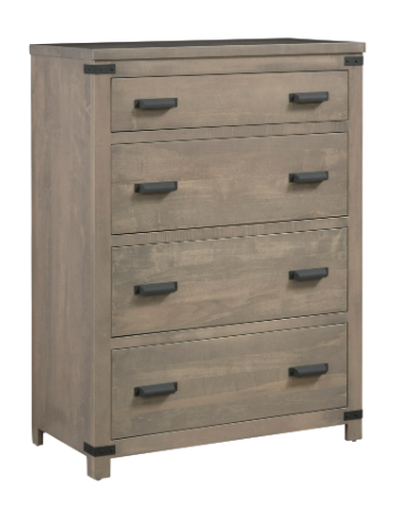 Lewiston 4 Drawer Chest - Solid Wood Dresser for Bedroom, Living Room & Nursery - Stylish Storage Furniture for Clothes, Blankets & Home Organization