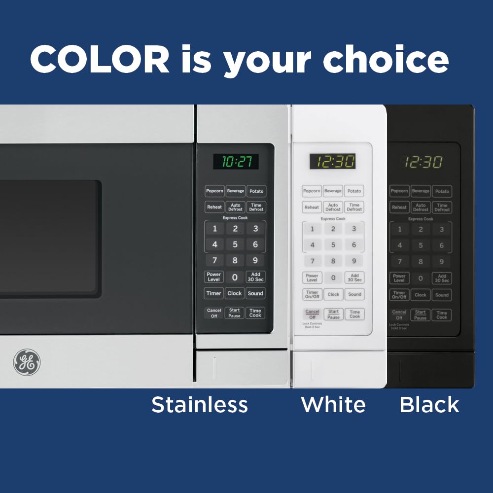 GE 0.7 Cu. Ft. 700W Countertop Microwave Oven - Compact Black Microwave for Kitchen, Dorm, Office & Small Spaces | Fast Cooking & Reheating | Energy Efficient