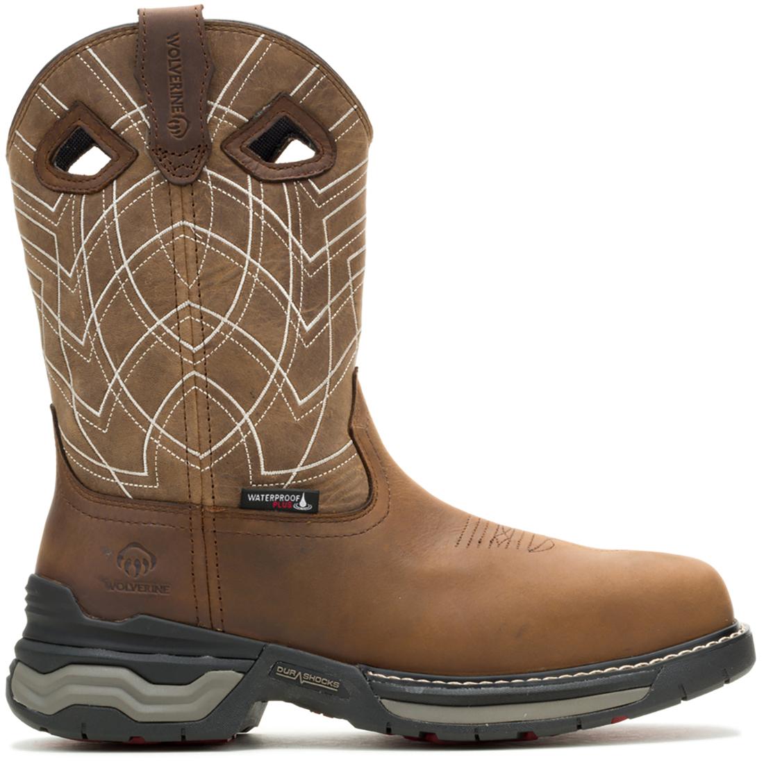 CarbonMax Pull-On Work Boots for Men - Comfortable & Durable Rancher Boots - Ideal for Construction, Farming & Outdoor Work