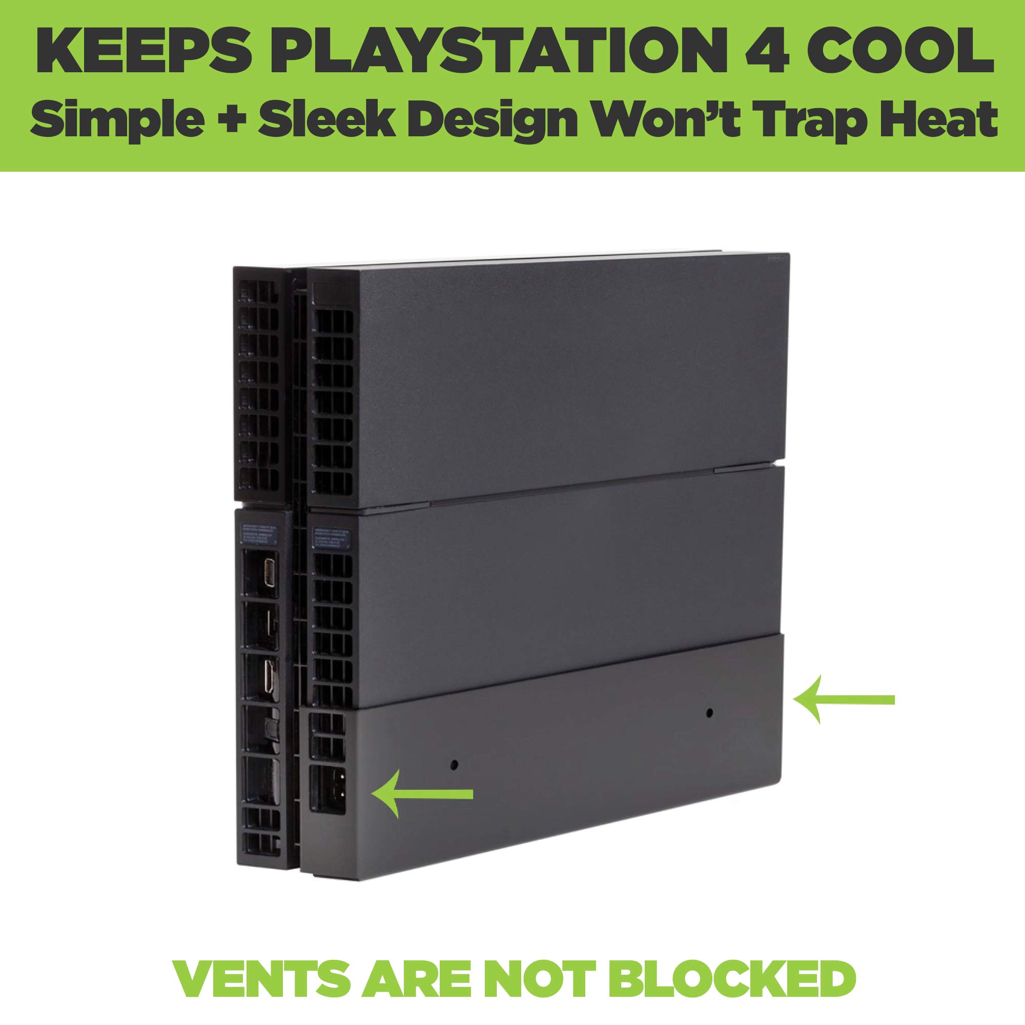 HIDEit Mounts 4 Wall Mount for Original PS4 - Black Steel TV Console Holder - Made in USA (Patented 2016) - Secure Space-Saving Solution for PS4 Near or Behind TV - Perfect for Gaming Rooms & Home Entertainment Setup