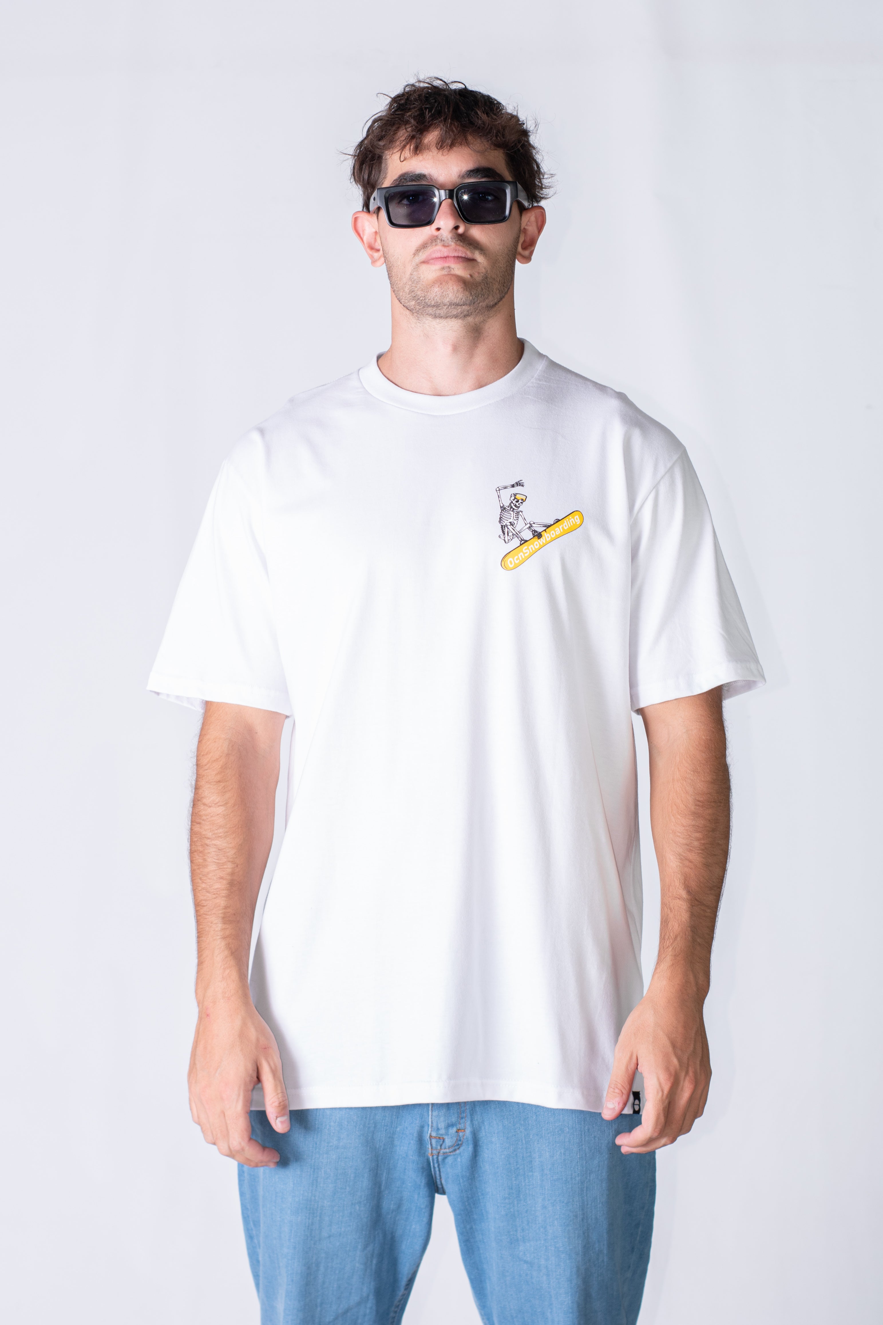 Premium Men's T-Shirt OCN - Soft Cotton Crew Neck Tee for Casual Wear, Gym & Everyday Outfits | White F2 Size