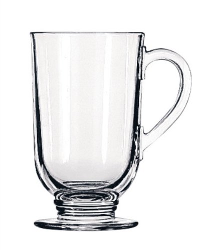 Libbey Irish Coffee Glass Set of 6 - 5304 RLBHN01 - Classic Clear Glass Mugs for Hot Beverages, Perfect for Coffee, Tea, Hot Chocolate & Irish Coffee at Home or Cafes