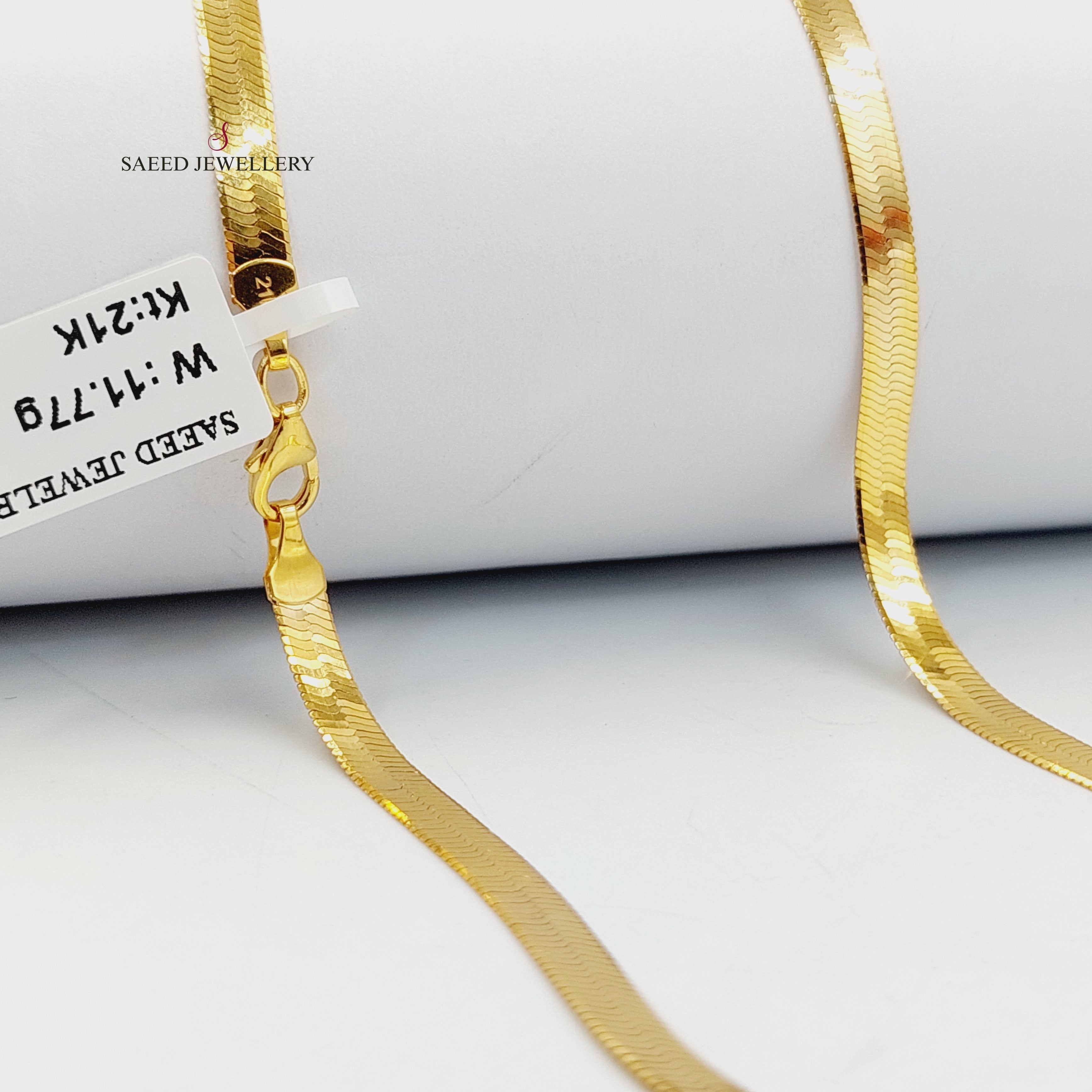 4mm Flat Chain Necklace 45cm (17.7 Inches) - Dainty Minimalist Jewelry for Women - Perfect for Layering, Everyday Wear & Special Occasions