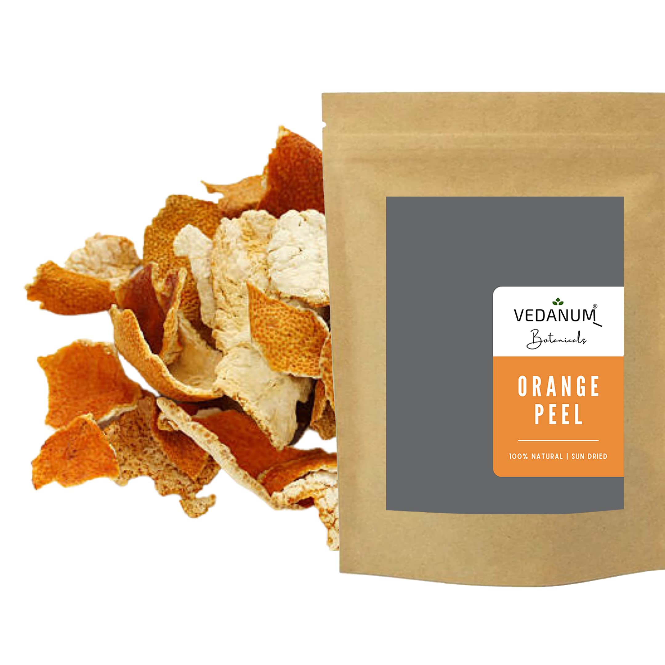 Vedanum Premium Natural Orange Peels with Vitamin C - 50g for Hair Care, Skin Brightening, Handmade Soap & Cosmetics | Perfect for DIY Beauty Treatments & Natural Skincare Routines