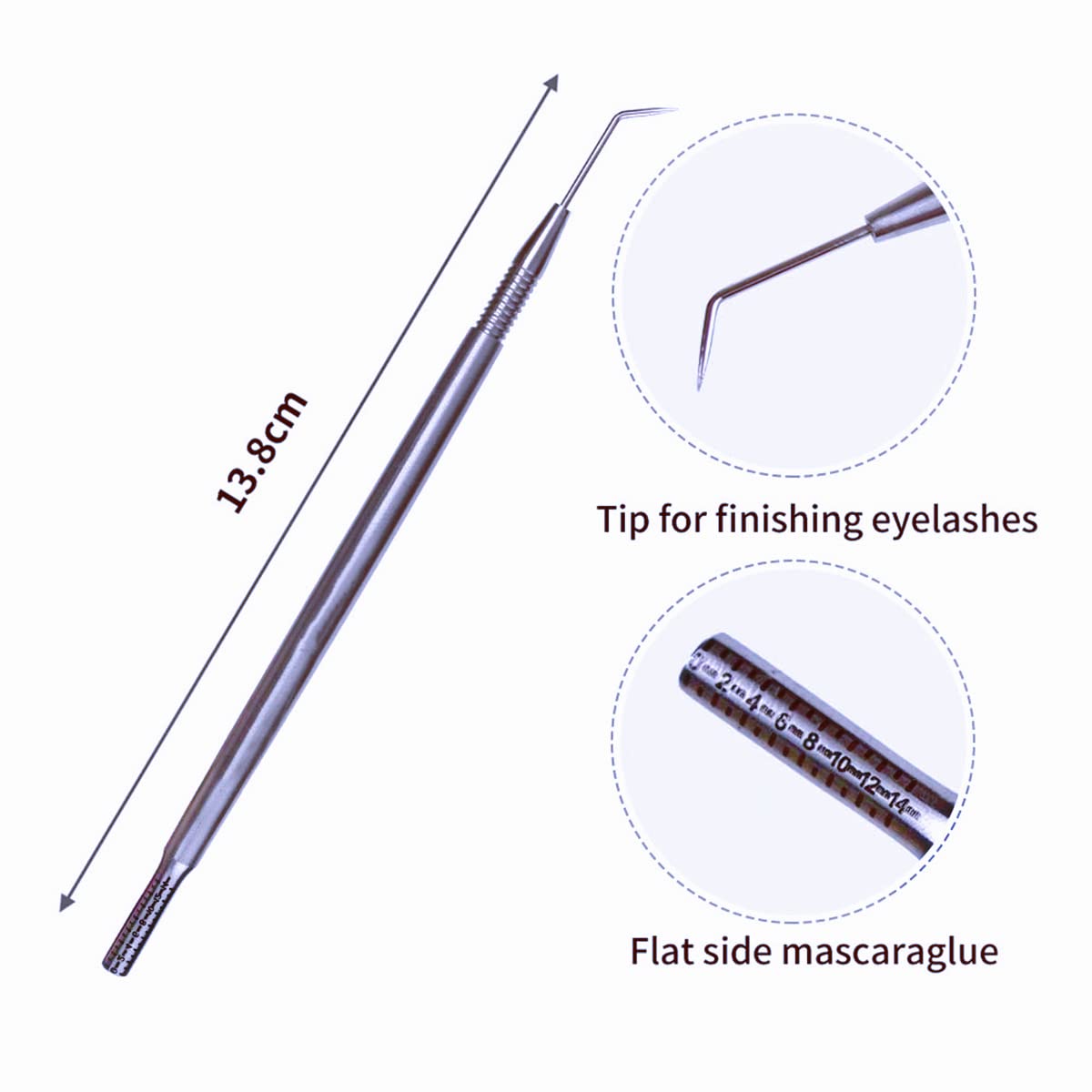 Professional Reusable Metal Lash Lift Tool with Makeup Mirror & Eyelash Separator - Length Marker for Precise Lash Perming - Perfect for Salon & Home Use - Fast Eyelash Perm Stick for Attaching & Combing Lashes - Ideal for DIY Lash Lifts, Beauty Professionals & Makeup Artists