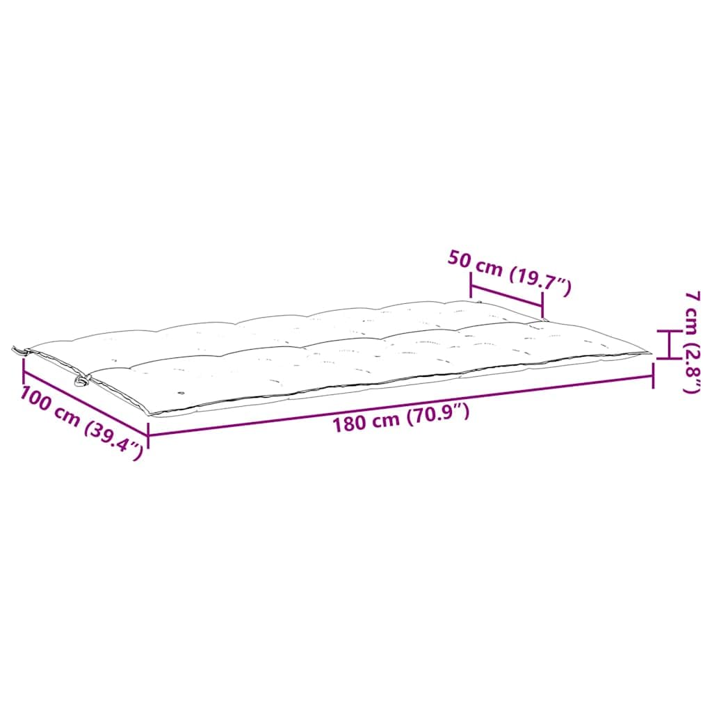 vidaXL 2-Piece Indoor Outdoor Bench Cushions - Non-Slip Water-Resistant Breathable Oxford Fabric (70.9