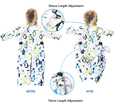Kids' Waterproof Snowsuit - Winter One-Piece Ski Suit for Boys & Girls | Warm Snowboarding Overalls for Outdoor Play & Cold Weather Activities