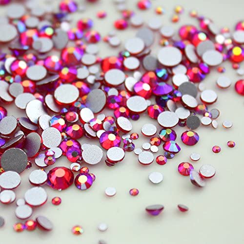 STORE99® Champagne AB Rhinestones - 1000pcs Mixed Sizes SS3-SS20, Flat Back Glass Non-Hotfix for Nail Art, DIY Jewelry & Craft Decorations - Perfect for Manicures, Costume Design, and Home Decor Projects