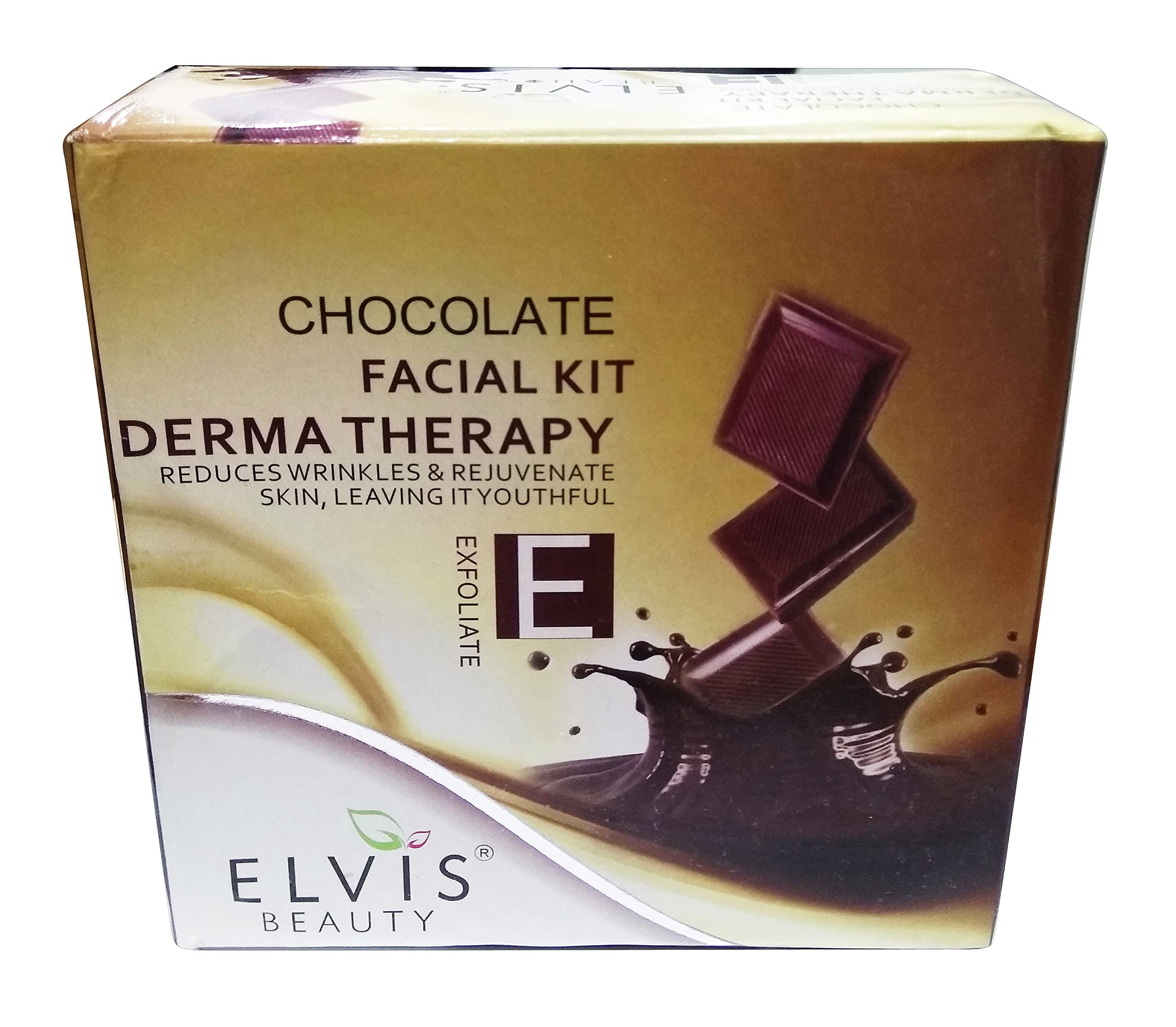 ELVIS BEAUTY Chocolate Facial Kit - 4 x 50g Derma Therapy for Glowing Skin | At-Home Spa Treatment for Relaxation & Skin Rejuvenation