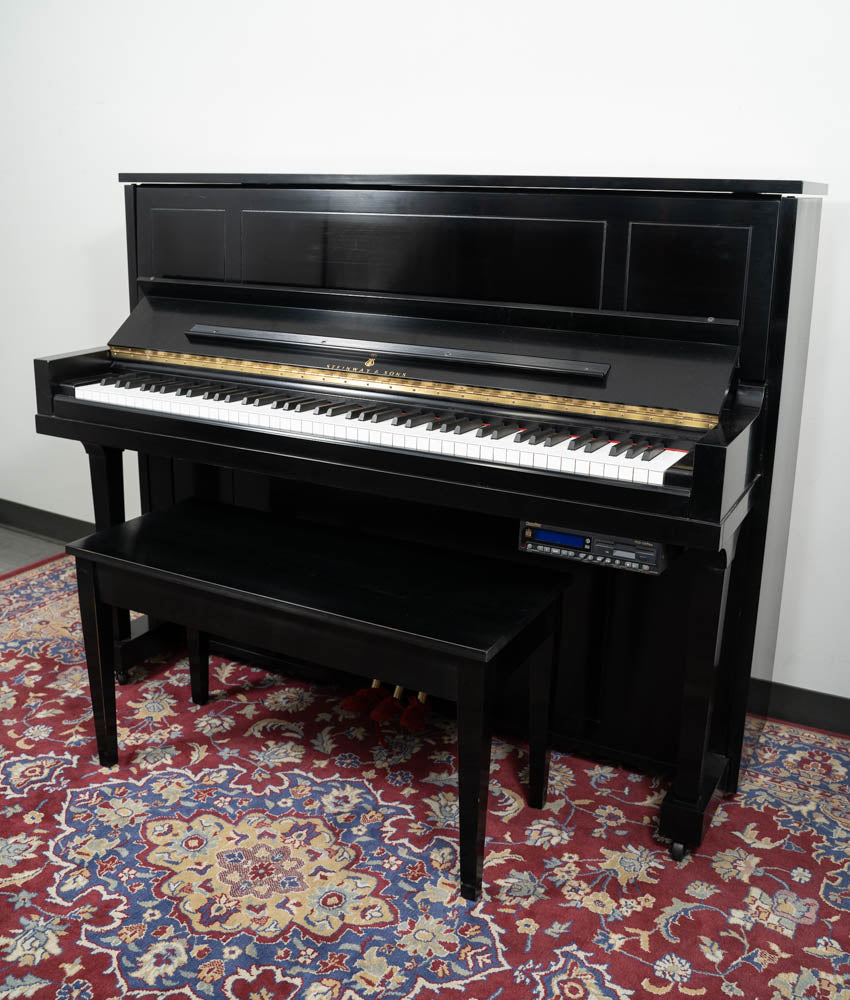 1999 Steinway & Sons 1098 Studio Piano with PianoDisc Player System - Satin Ebony Finish | Perfect for Home, Studio & Professional Use