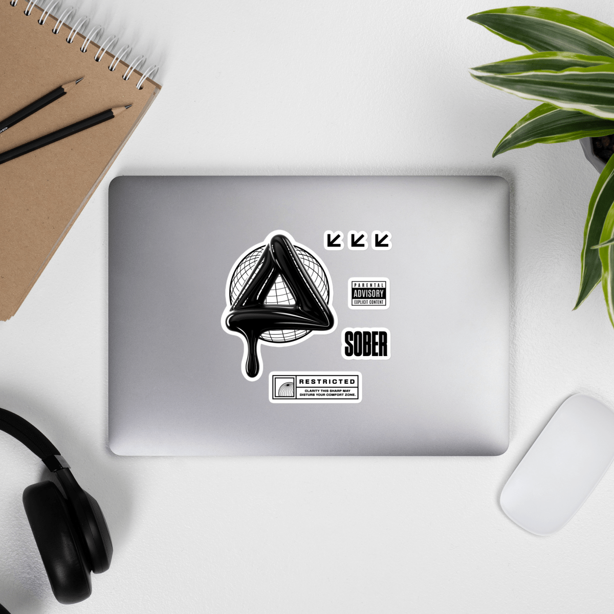 SOBER: Black Label Matte Sticker Sheet - 7 Premium Waterproof Vinyl Stickers for Laptops, Water Bottles & DIY Crafts - Durable Decals for Personalization