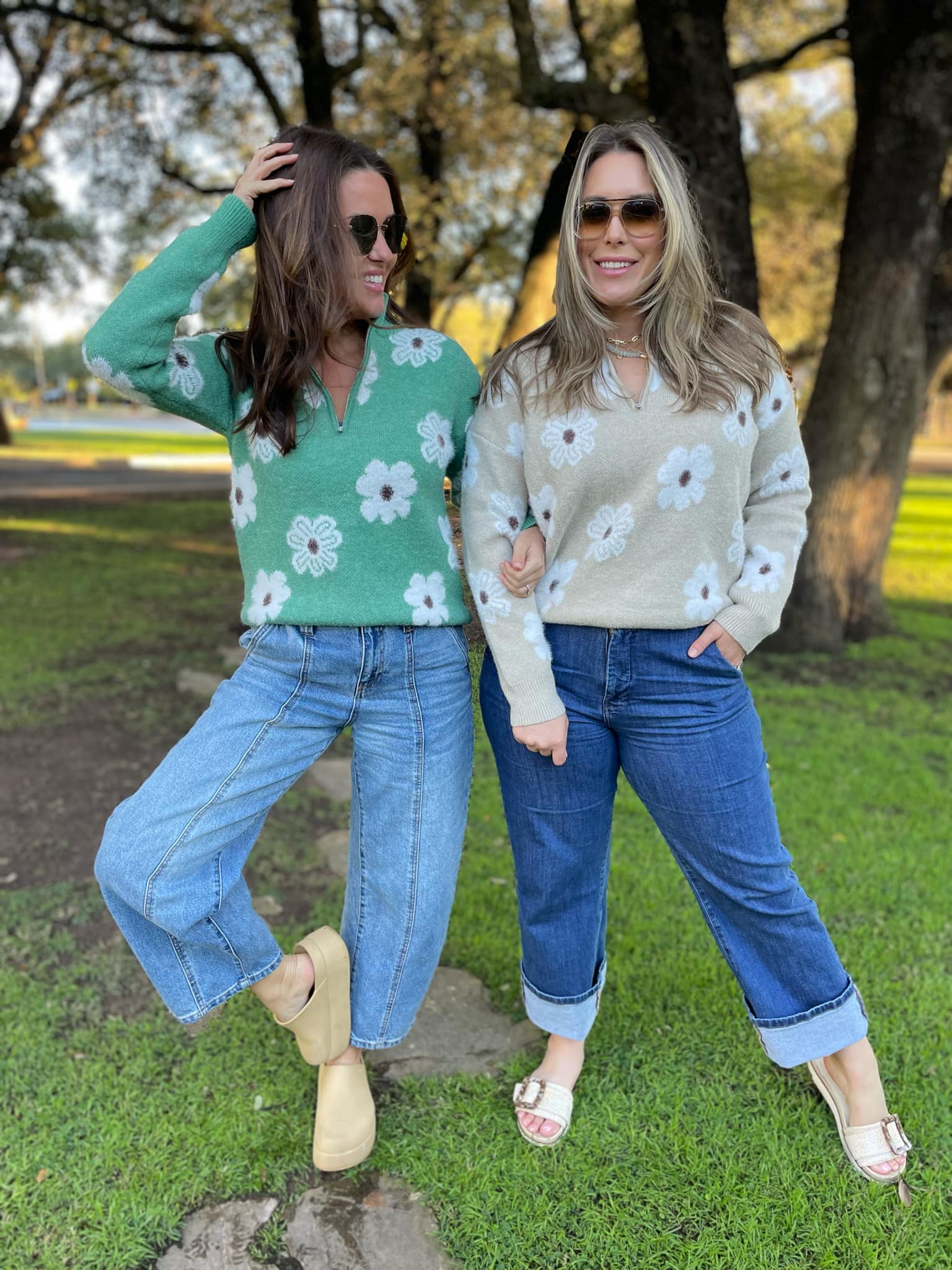 PREORDER: Stylish Flower Powered Half Zip Sweater for Women - 4 Trendy Colors | Perfect for Casual Outfits, Spring Layering & Outdoor Activities