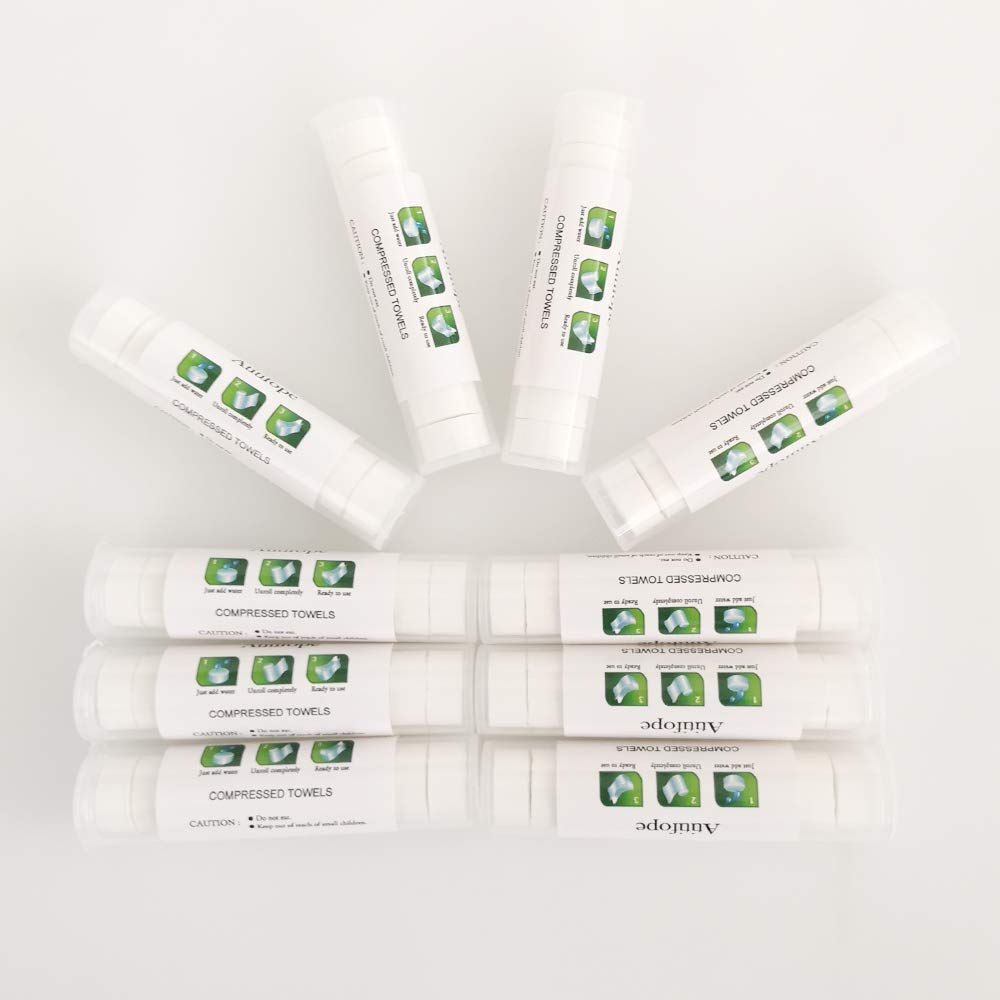 Atitifope 100-Pack Compressed Face Towels & Travel Wipes - Reusable Camping Cleaning Cloths with 10 Carrying Cases & Storage Bag - Perfect for Travel, Hiking, Gym & Emergency Kits